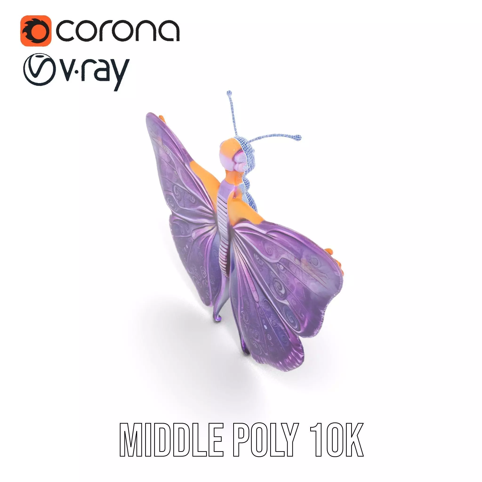 Galactic Butterfly Costume model pack Low-poly 3D model_29