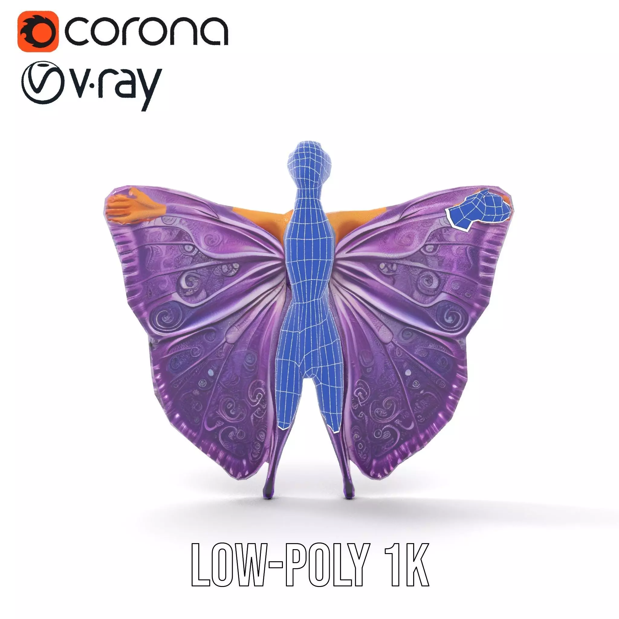 Galactic Butterfly Costume model pack Low-poly 3D model_19