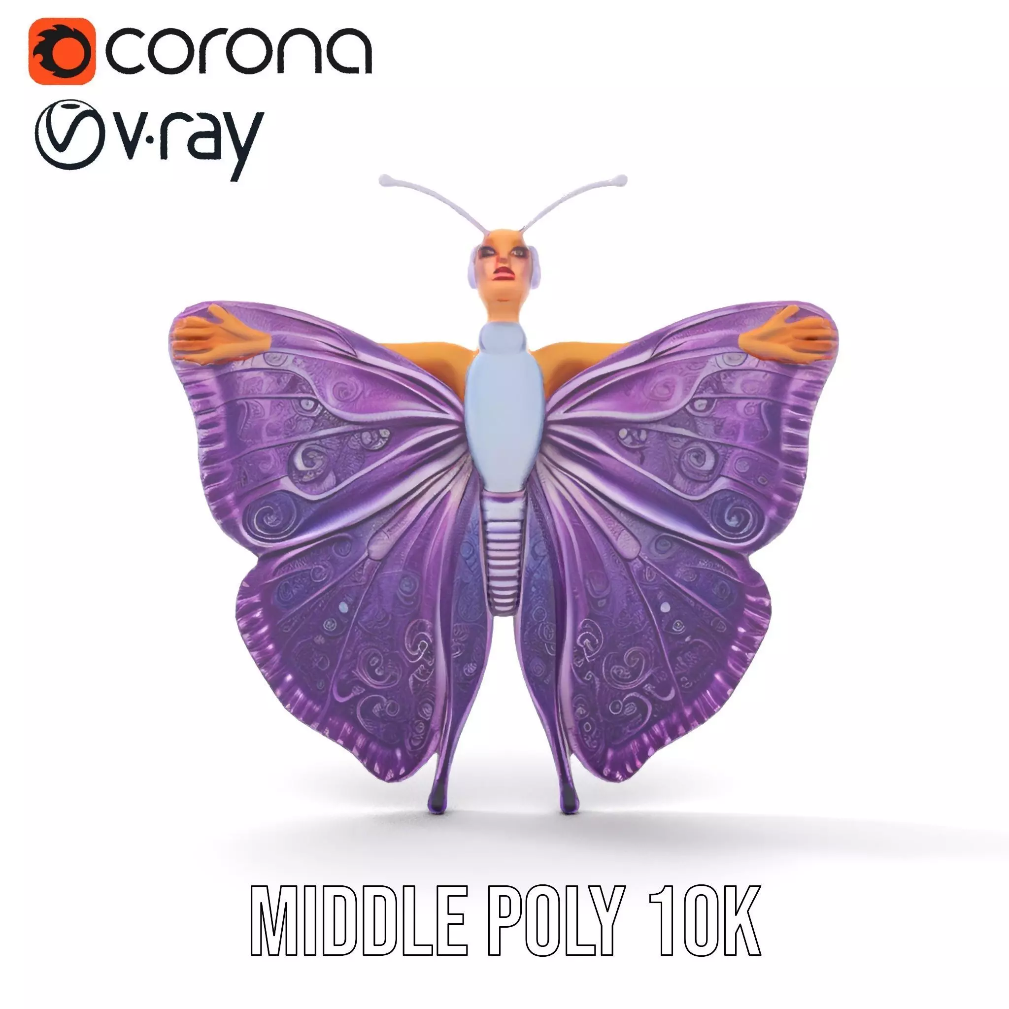 Galactic Butterfly Costume model pack Low-poly 3D model_27