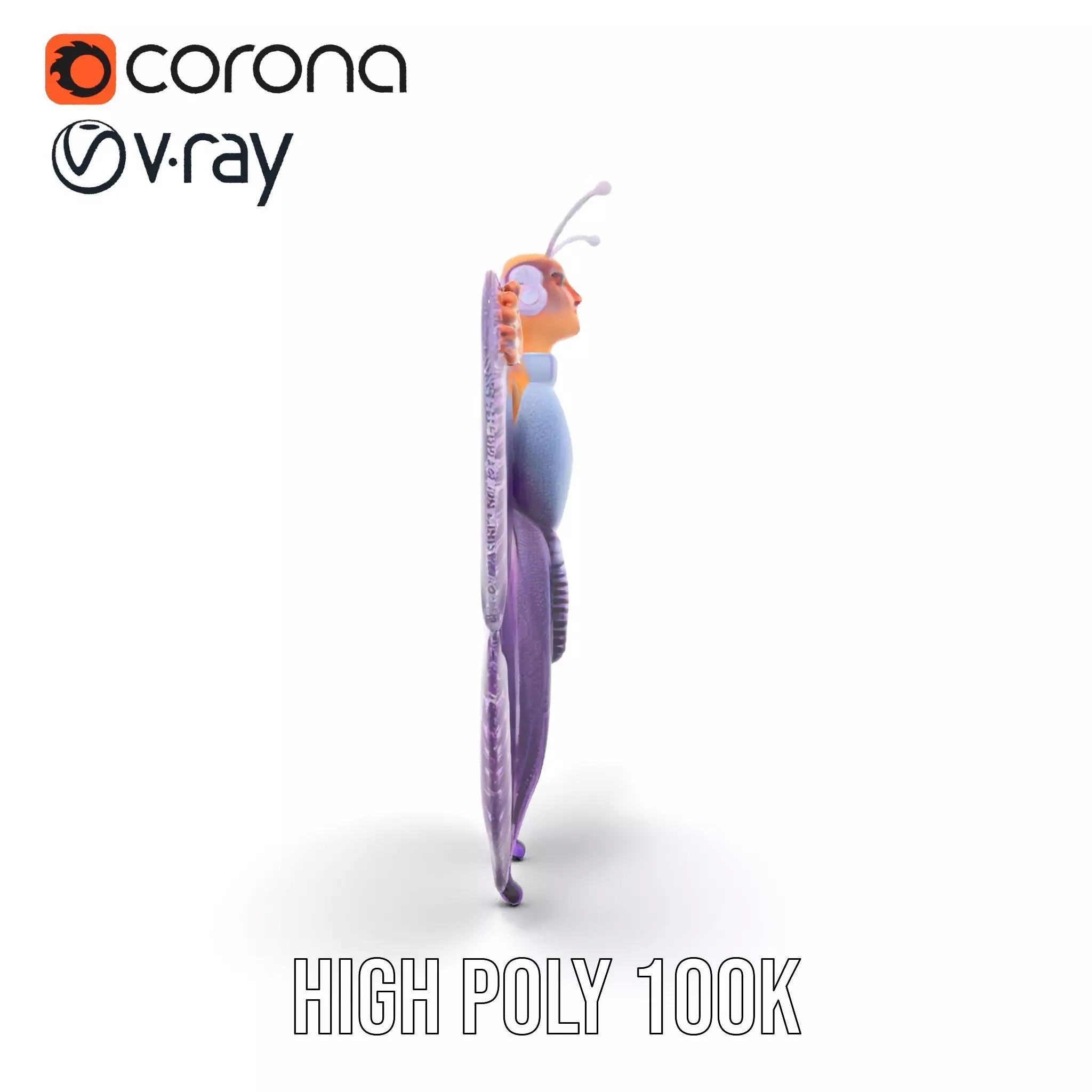 Galactic Butterfly Costume model pack Low-poly 3D model_23