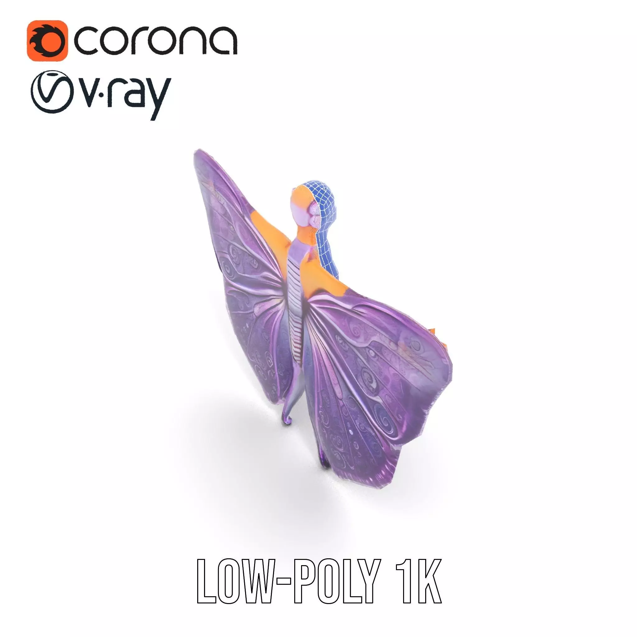 Galactic Butterfly Costume model pack Low-poly 3D model_22