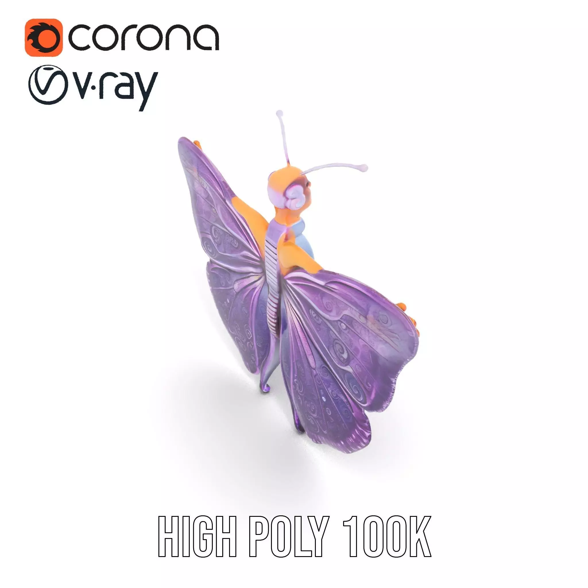 Galactic Butterfly Costume model pack Low-poly 3D model_20