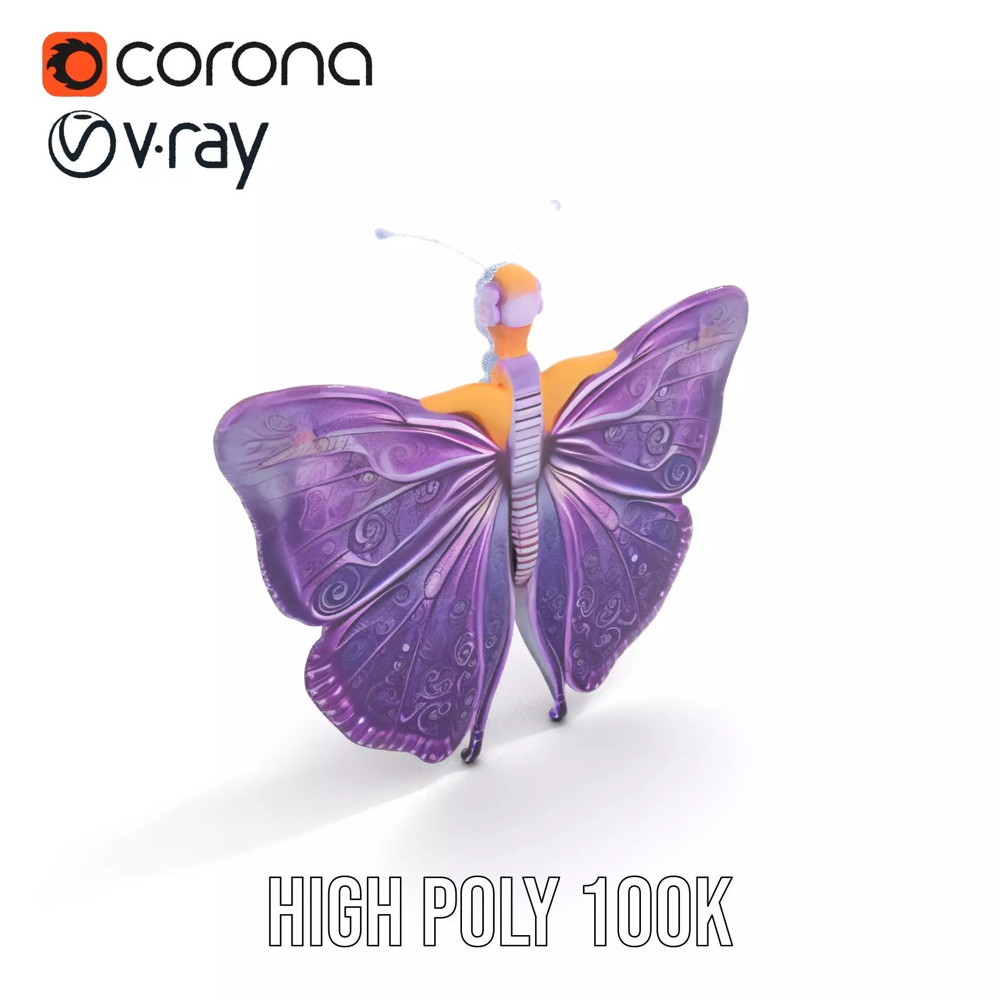 Galactic Butterfly Costume model pack Low-poly 3D model_32