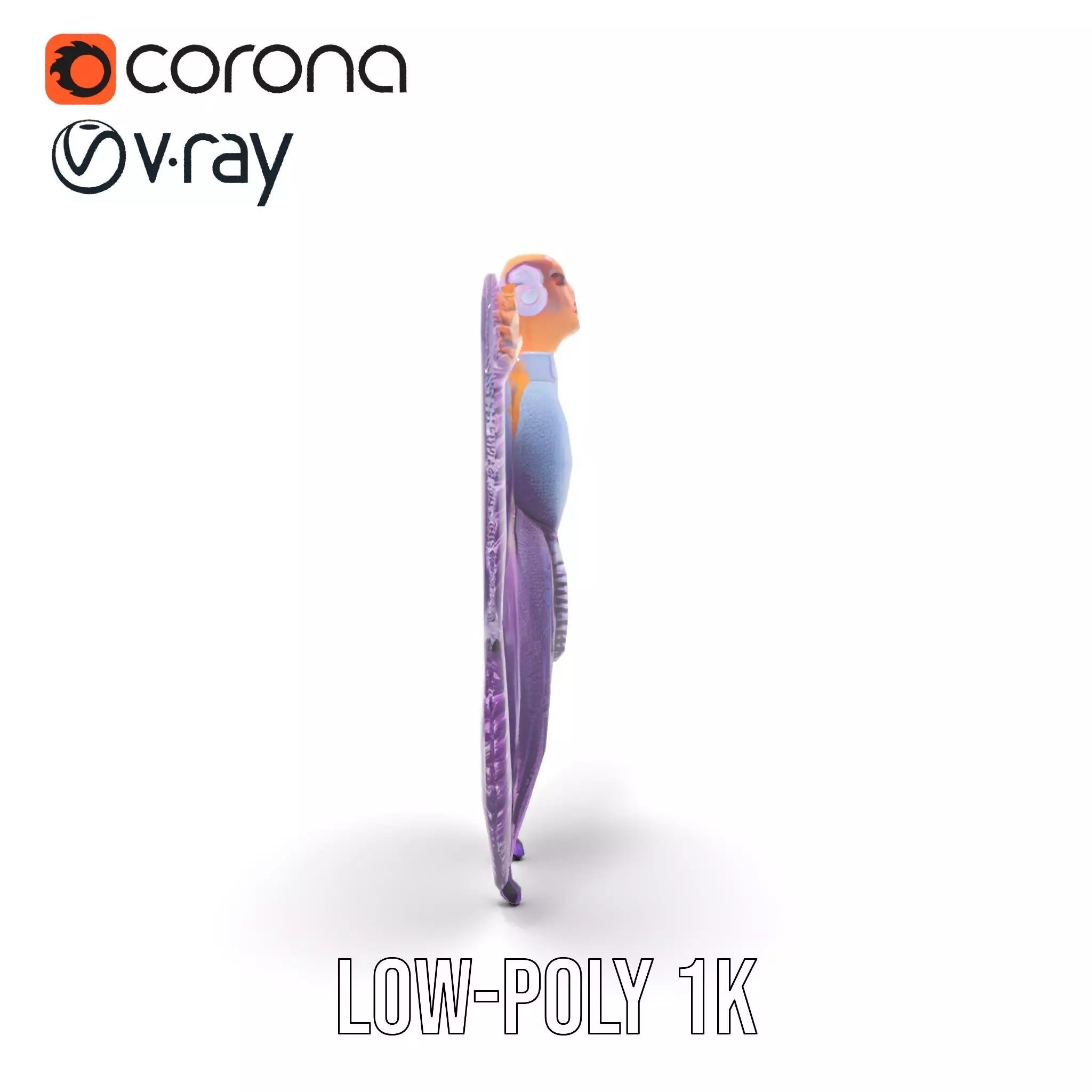 Galactic Butterfly Costume model pack Low-poly 3D model_17