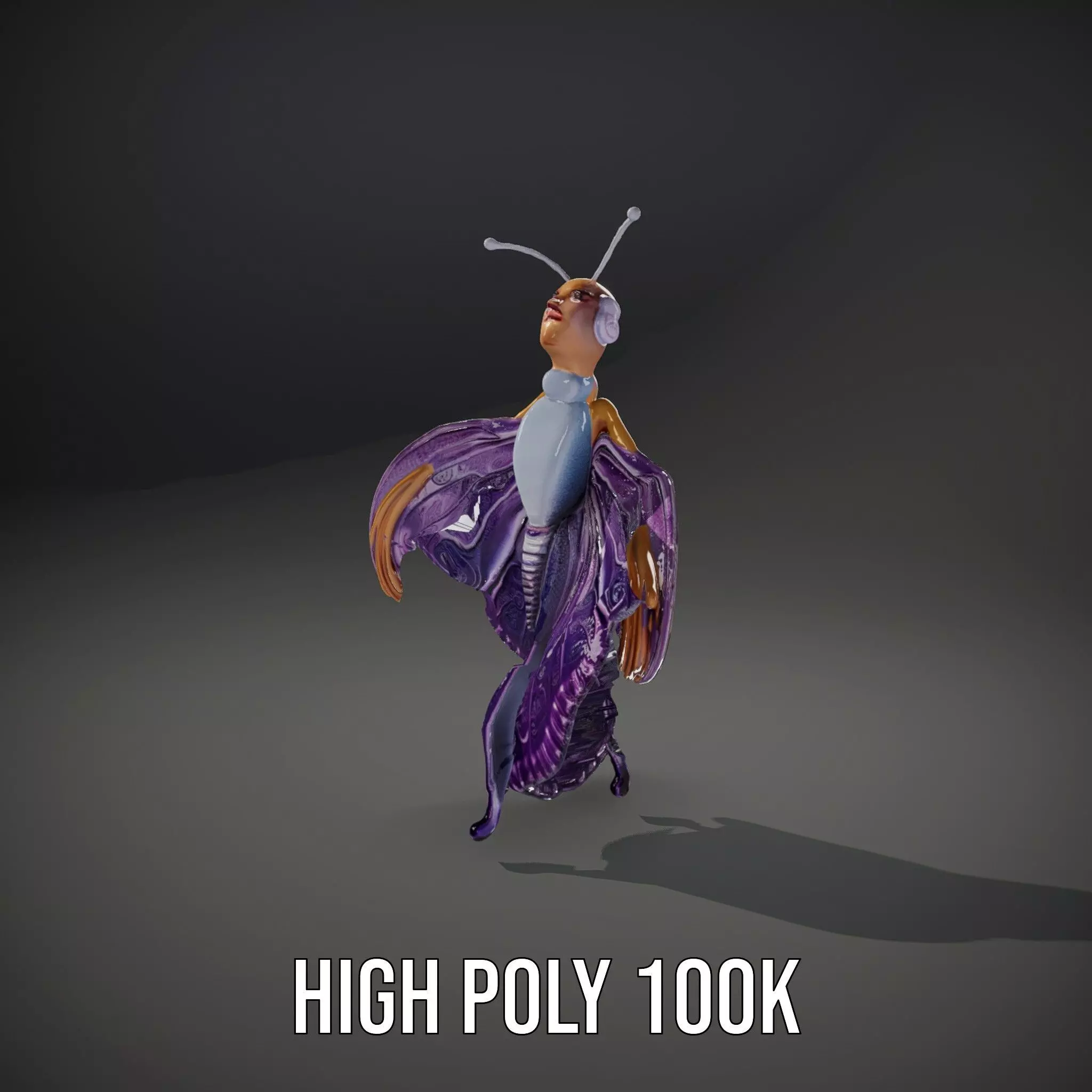 Galactic Butterfly Costume model pack Low-poly 3D model_8