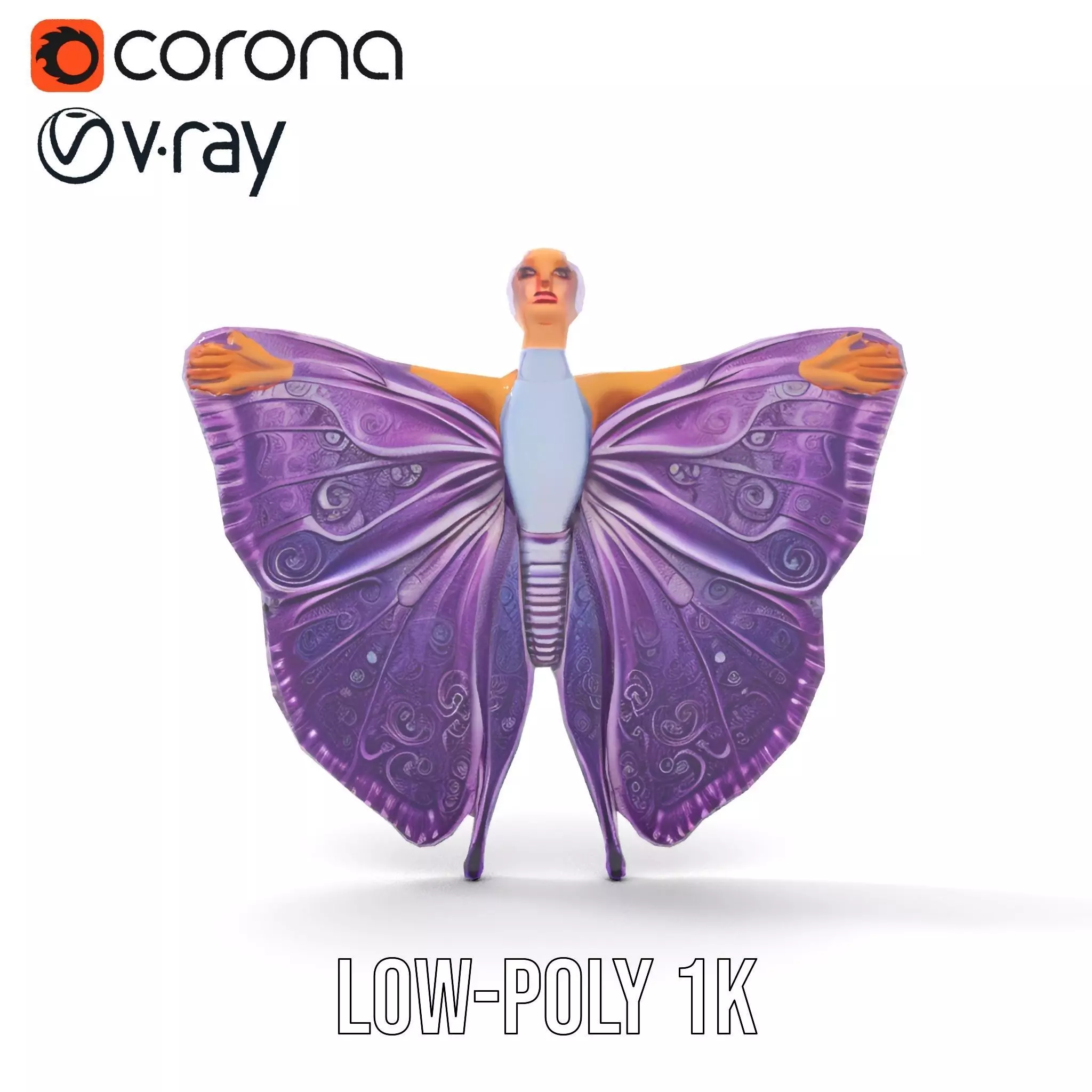 Galactic Butterfly Costume model pack Low-poly 3D model_12