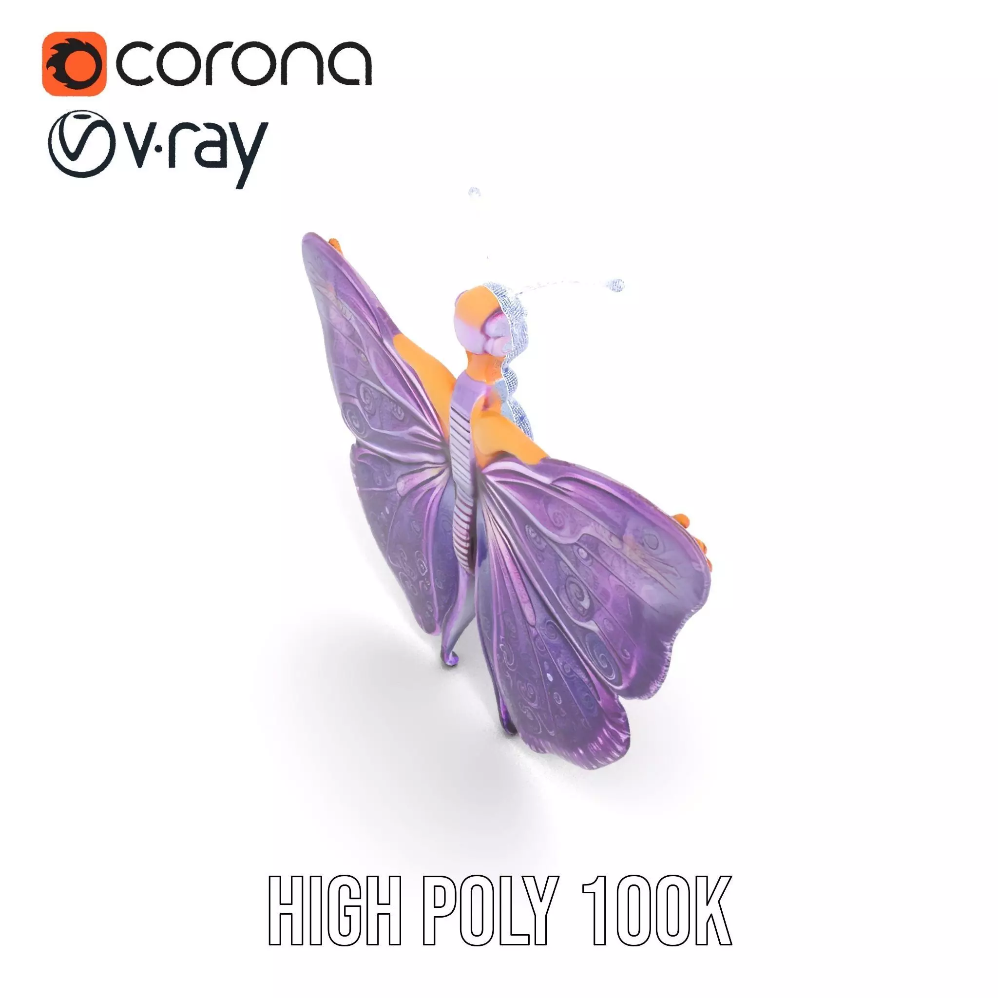 Galactic Butterfly Costume model pack Low-poly 3D model_34