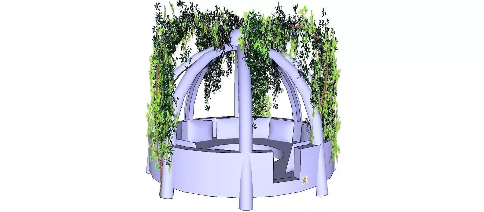 ARBORBENCH circular structure with vines 3D model