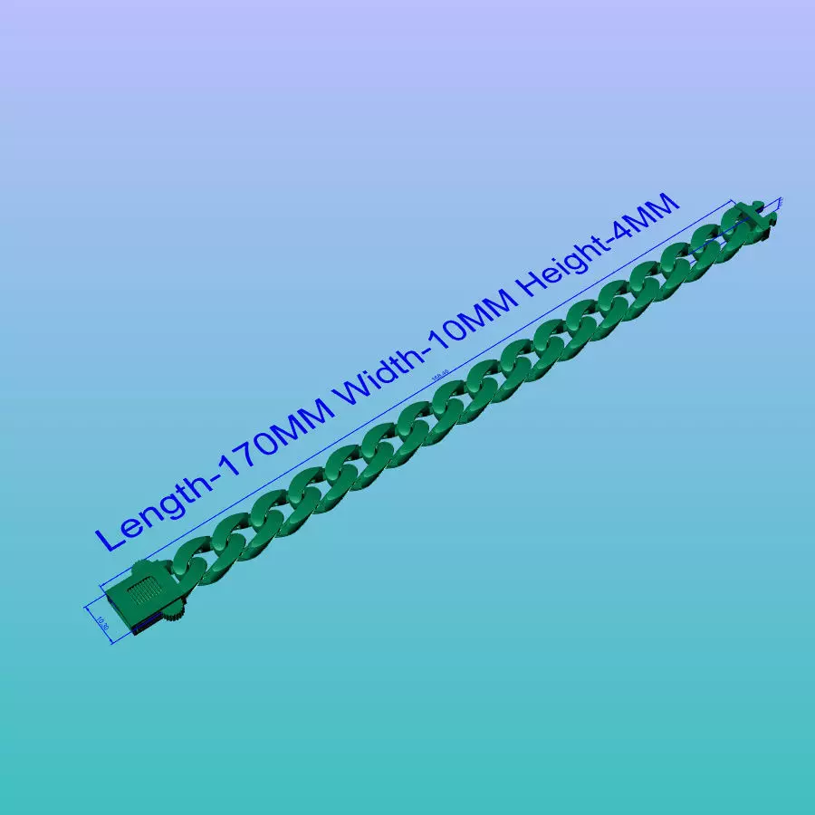 Cuban bracelet  3D print model_2