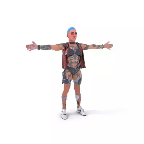 Cyberpunk Tattooed Character model pack Low-poly 3D model