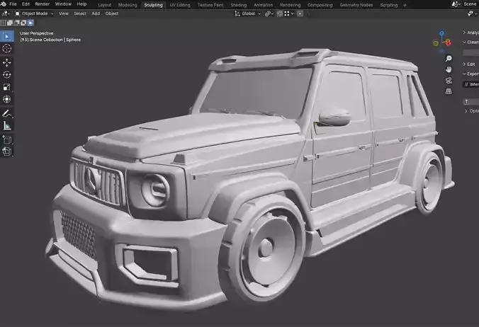 Mercedes G68 Modified Solid STL - 3MF Model