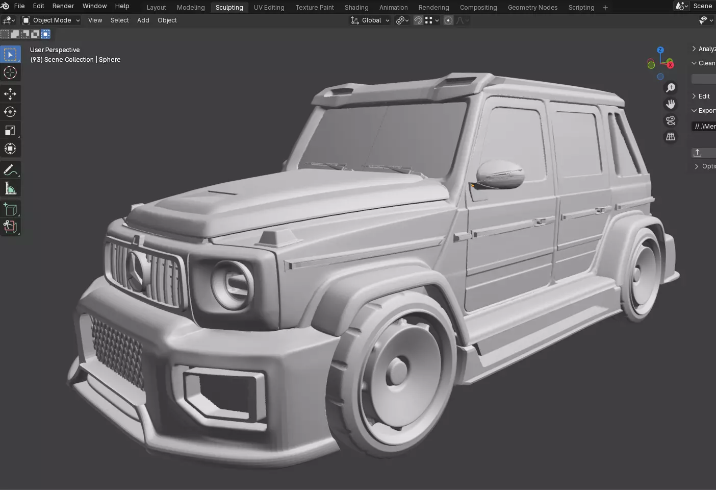 Mercedes G68 Modified Solid STL - 3MF Model 3D print model