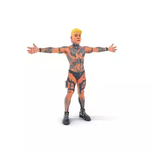 Tattooed Punk Style model pack Low-poly 3D model