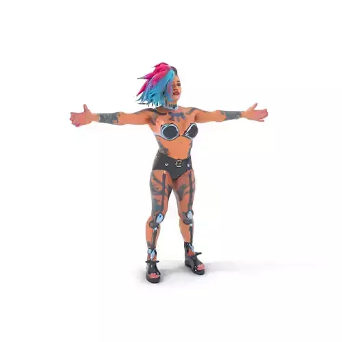 Cyberpunk Tattooed Model Pack Low-poly 3D model