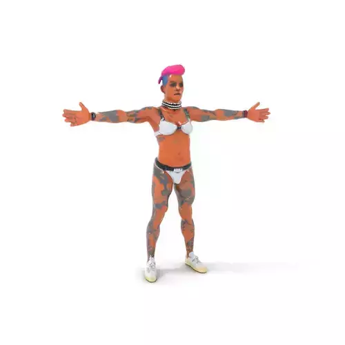 Vibrant Tattooed Character model pack Low-poly 3D model