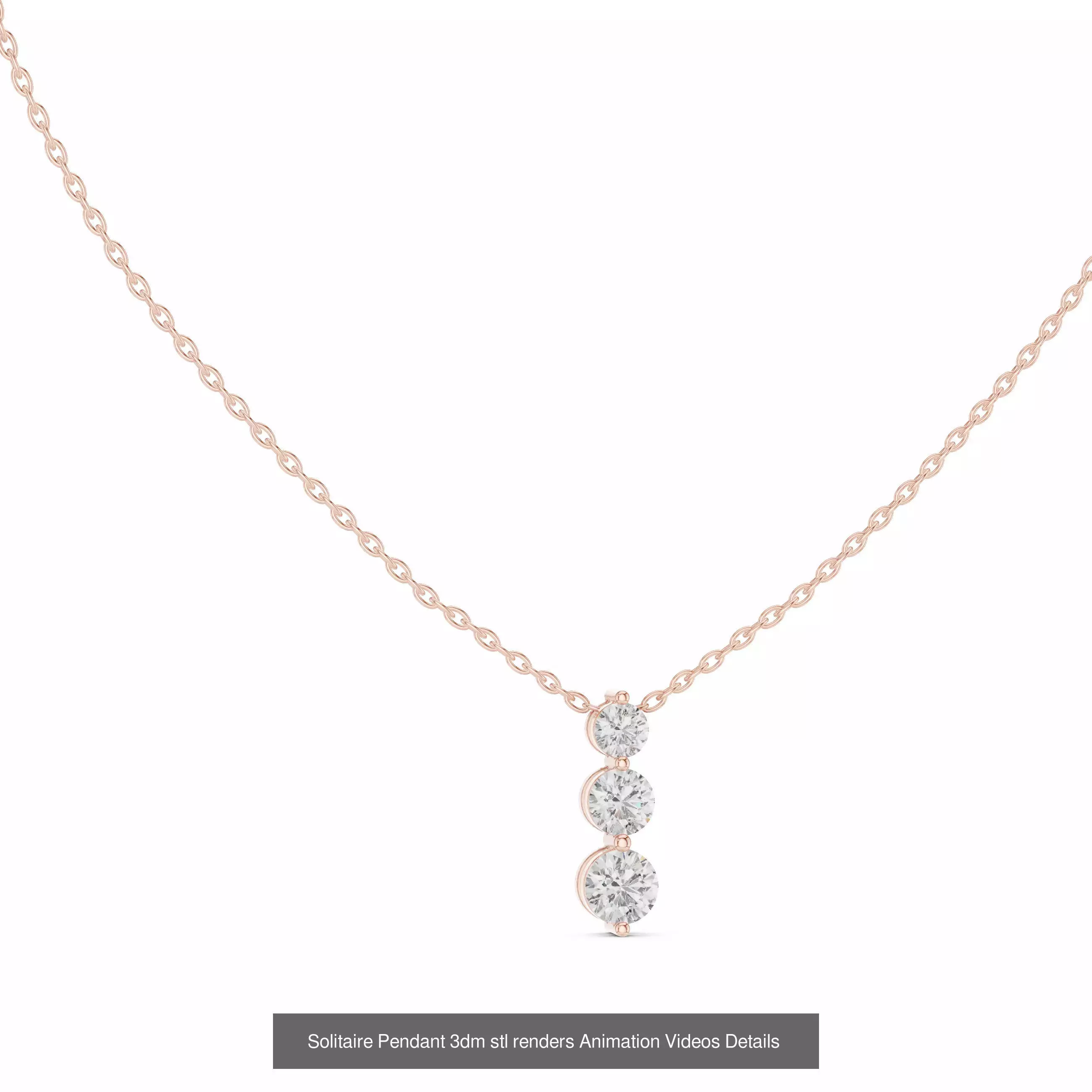 68 Solitaire Pendants 3dm stl renders 360 Animation Videos 3D Model Collection_51