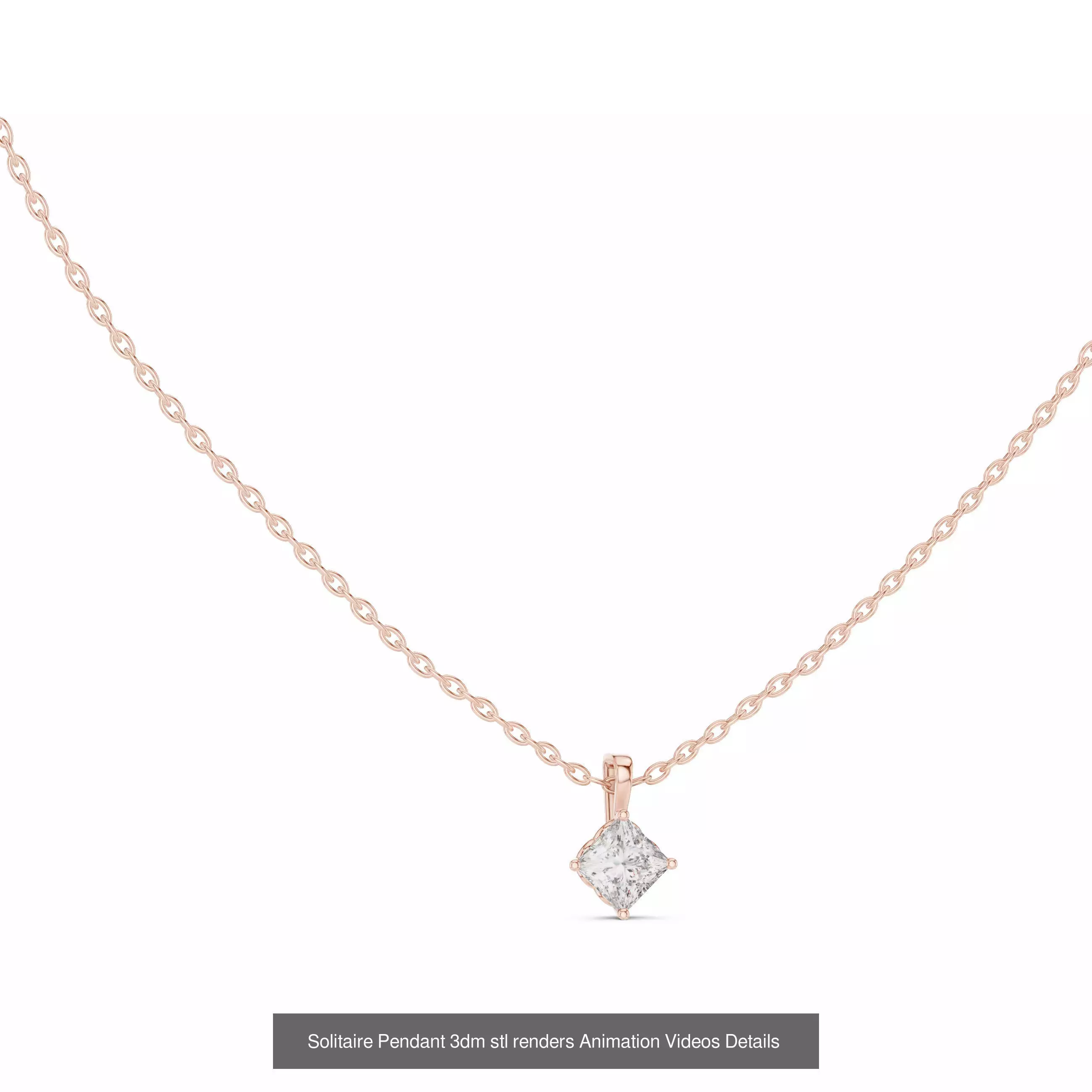 68 Solitaire Pendants 3dm stl renders 360 Animation Videos 3D Model Collection_10