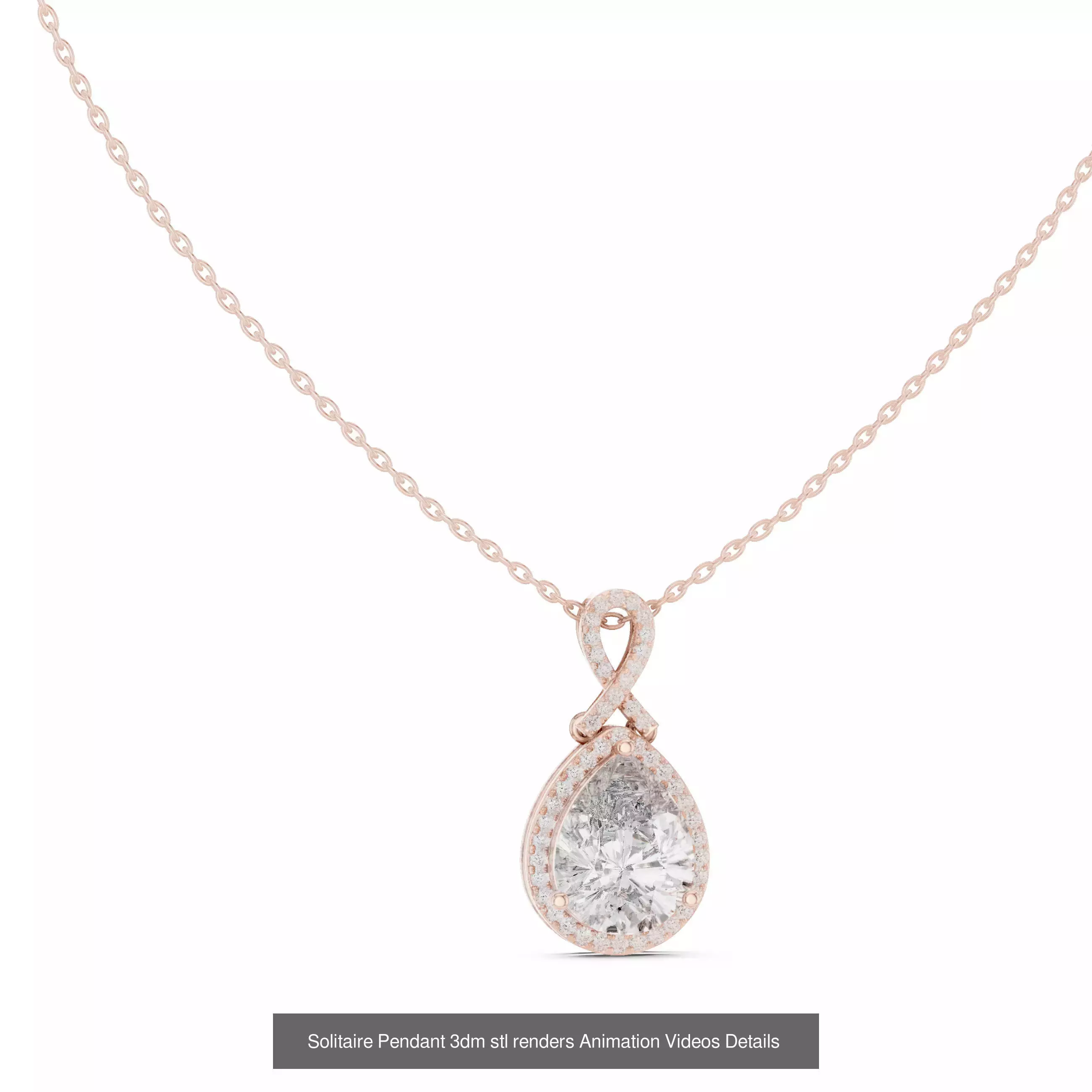 68 Solitaire Pendants 3dm stl renders 360 Animation Videos 3D Model Collection_42
