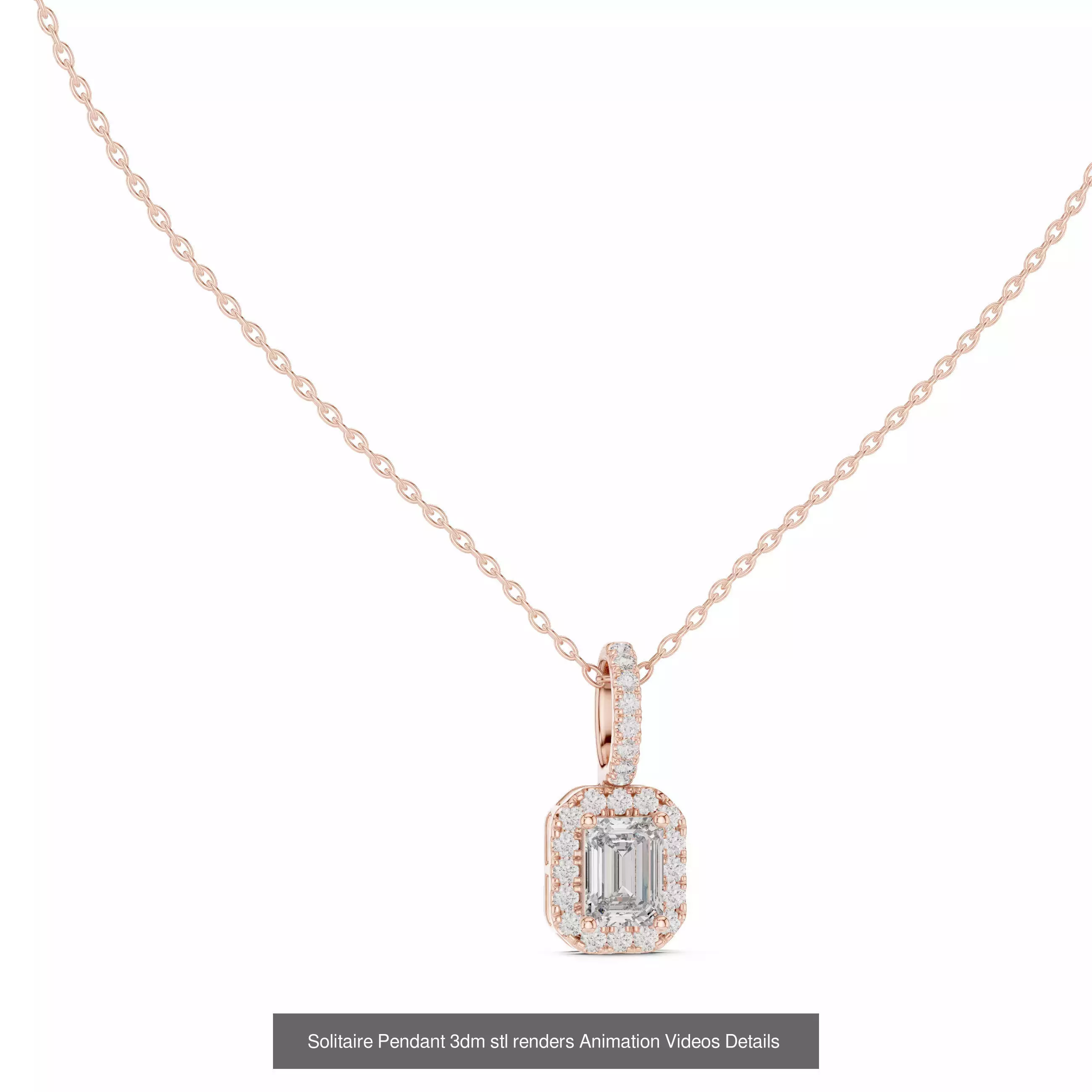 68 Solitaire Pendants 3dm stl renders 360 Animation Videos 3D Model Collection_53