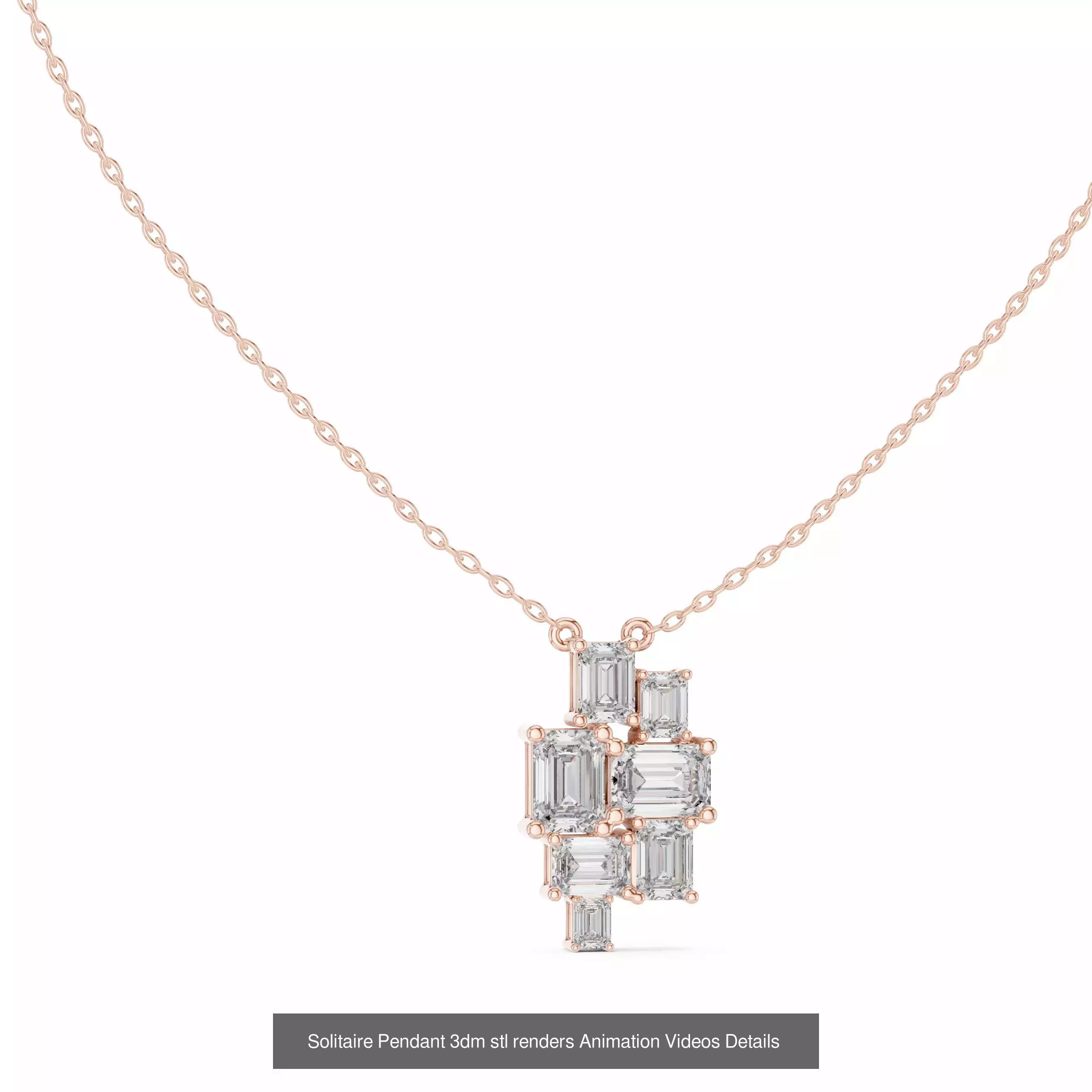 68 Solitaire Pendants 3dm stl renders 360 Animation Videos 3D Model Collection_35