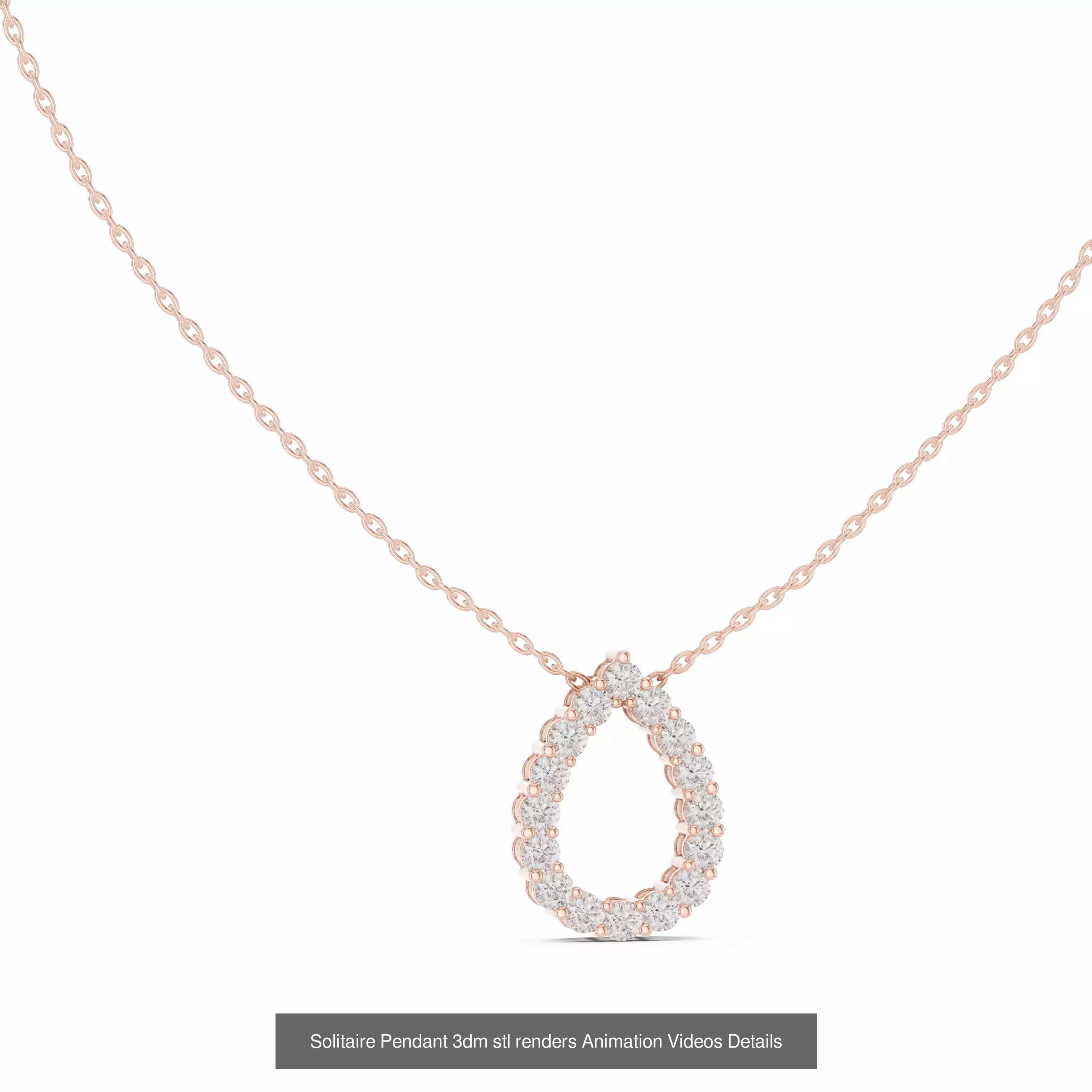 68 Solitaire Pendants 3dm stl renders 360 Animation Videos 3D Model Collection_61