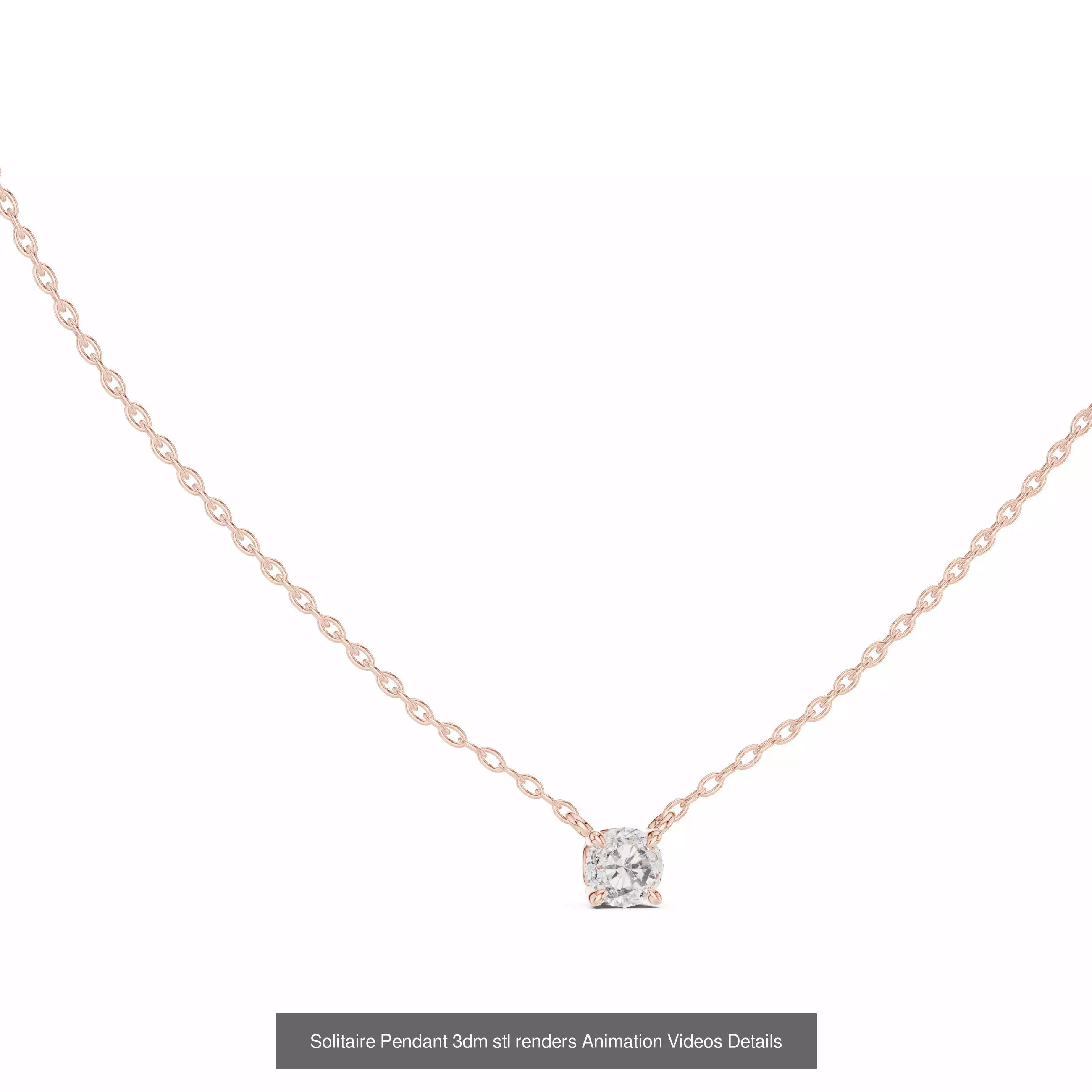 68 Solitaire Pendants 3dm stl renders 360 Animation Videos 3D Model Collection_16