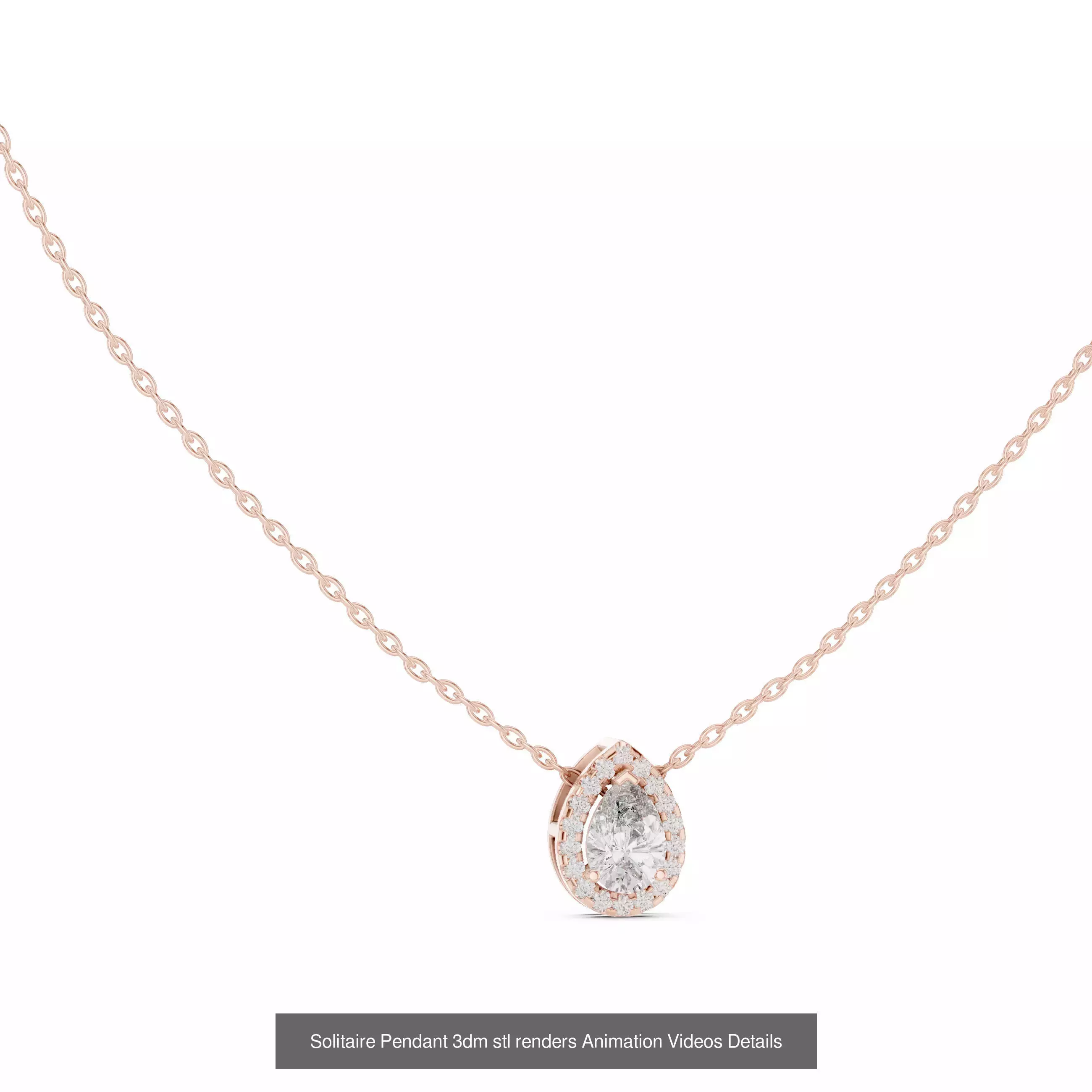 68 Solitaire Pendants 3dm stl renders 360 Animation Videos 3D Model Collection_29