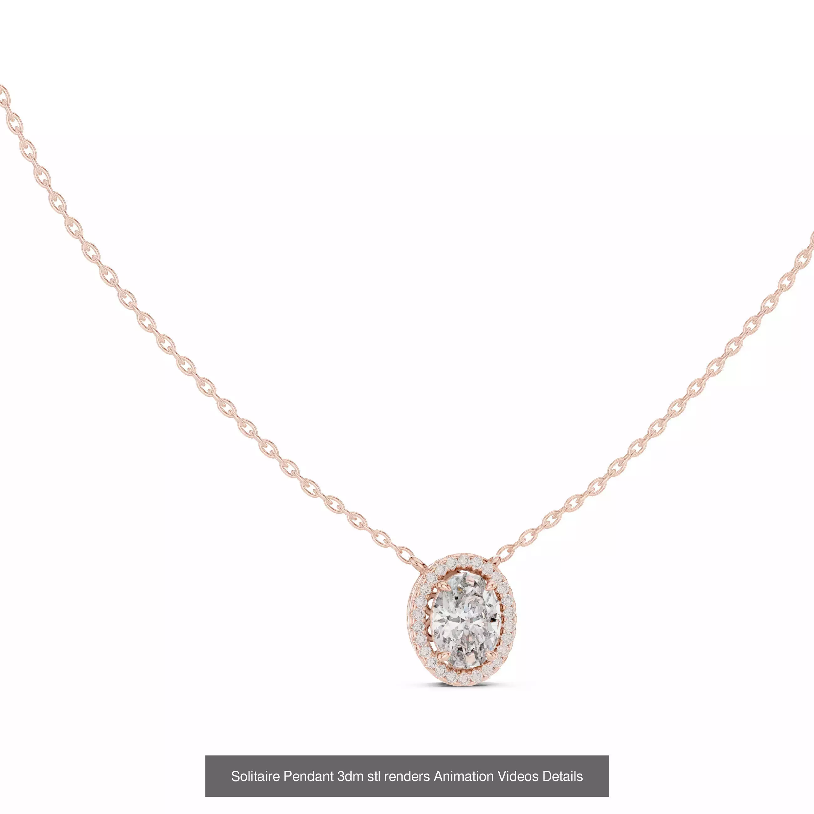 68 Solitaire Pendants 3dm stl renders 360 Animation Videos 3D Model Collection_31