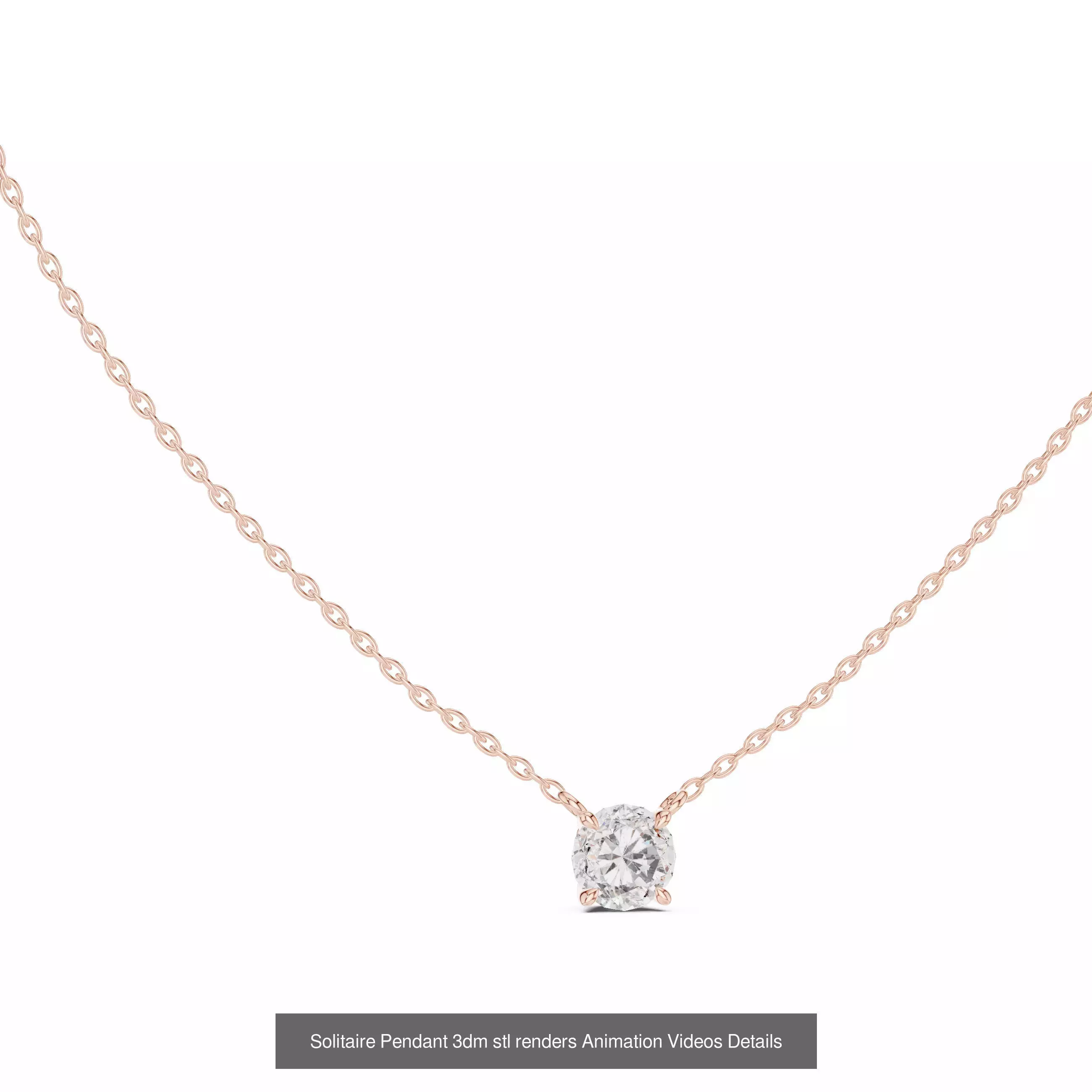 68 Solitaire Pendants 3dm stl renders 360 Animation Videos 3D Model Collection_18