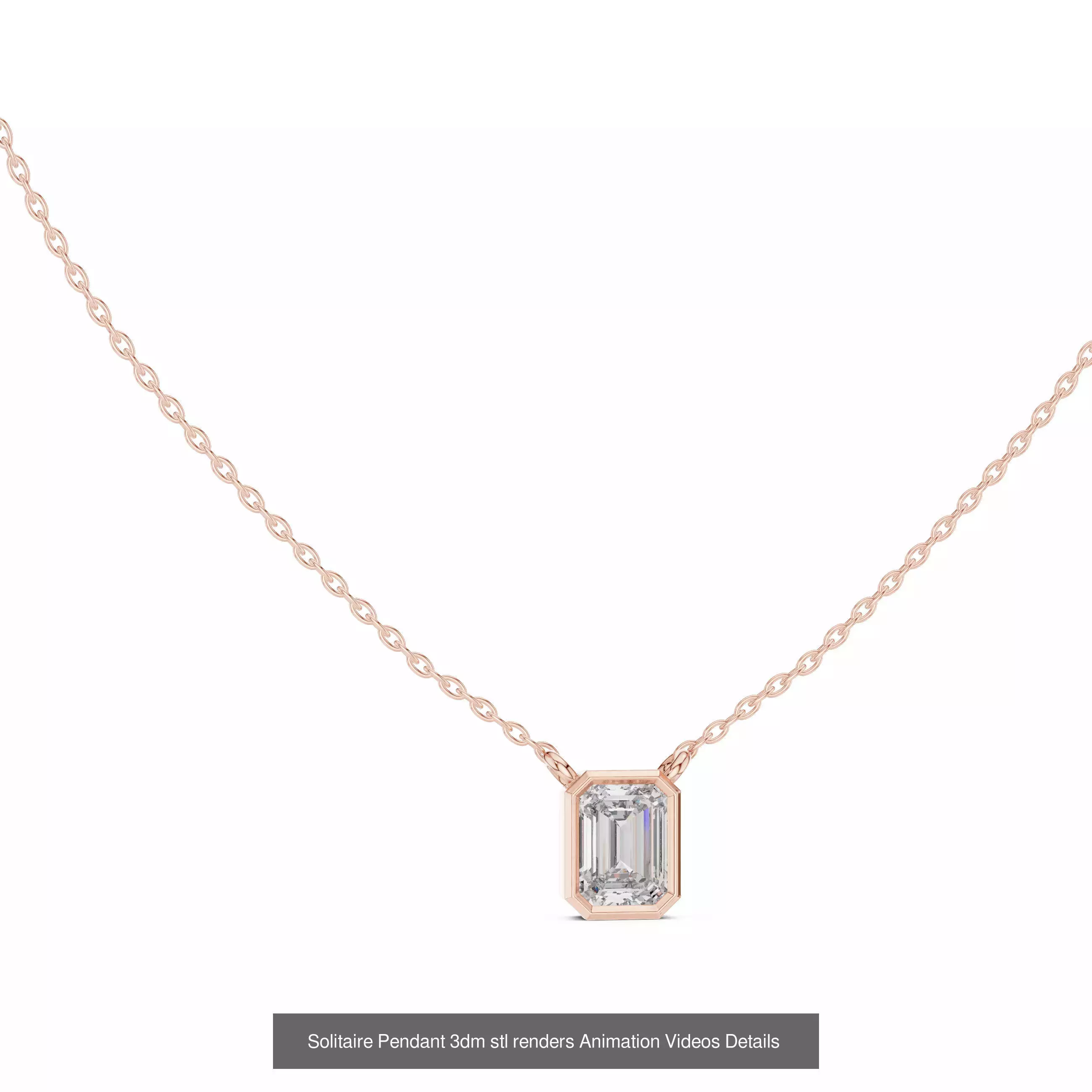 68 Solitaire Pendants 3dm stl renders 360 Animation Videos 3D Model Collection_56