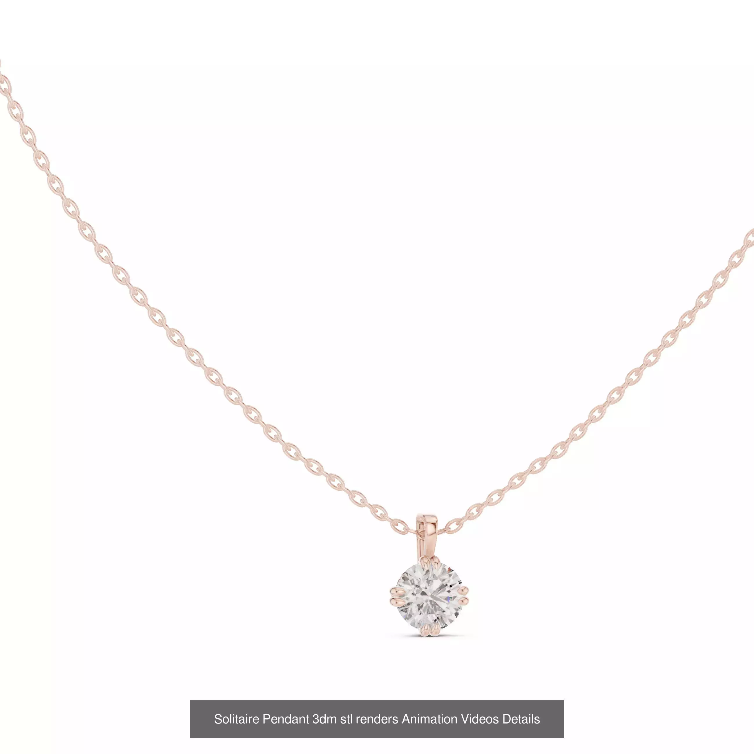 68 Solitaire Pendants 3dm stl renders 360 Animation Videos 3D Model Collection_25