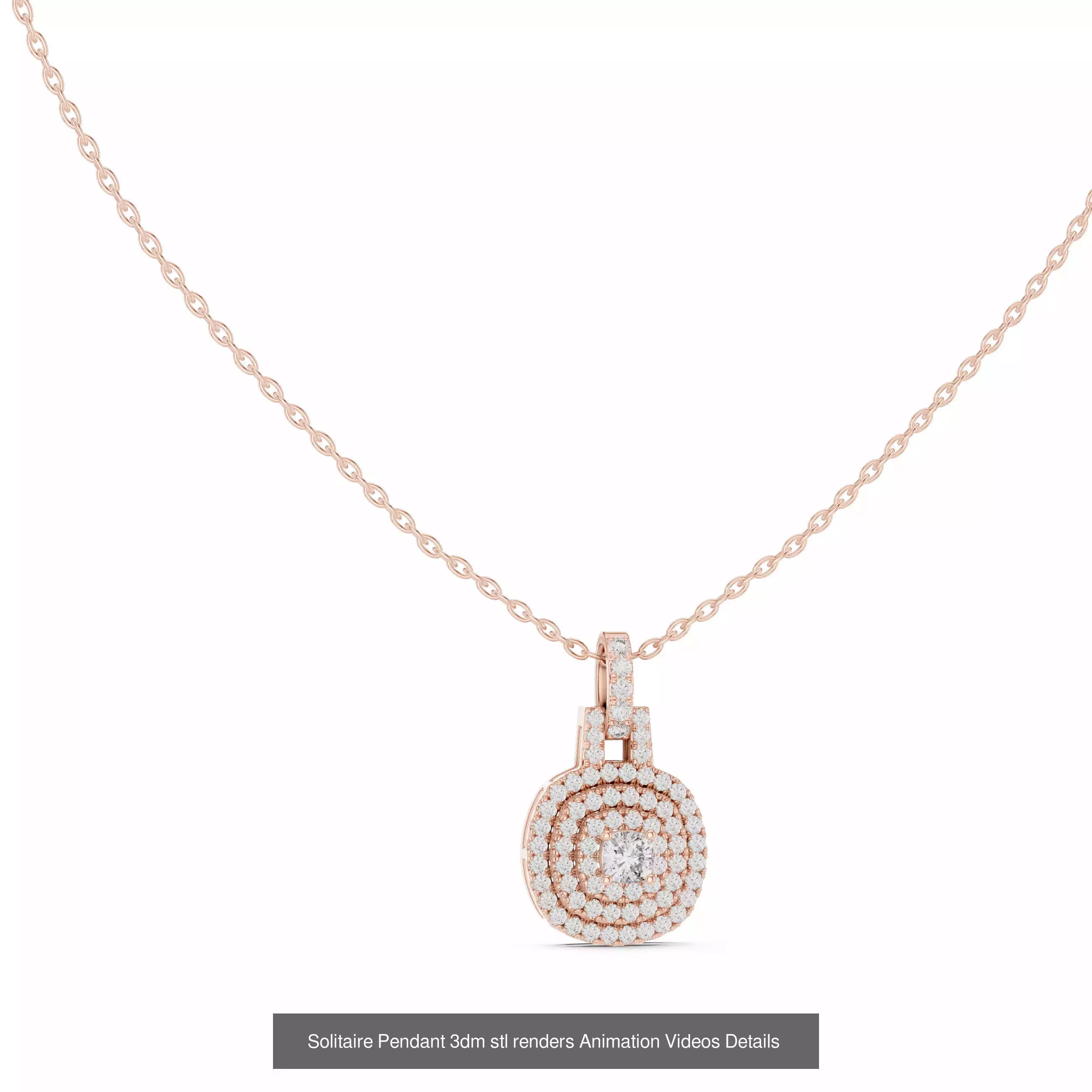 68 Solitaire Pendants 3dm stl renders 360 Animation Videos 3D Model Collection_50