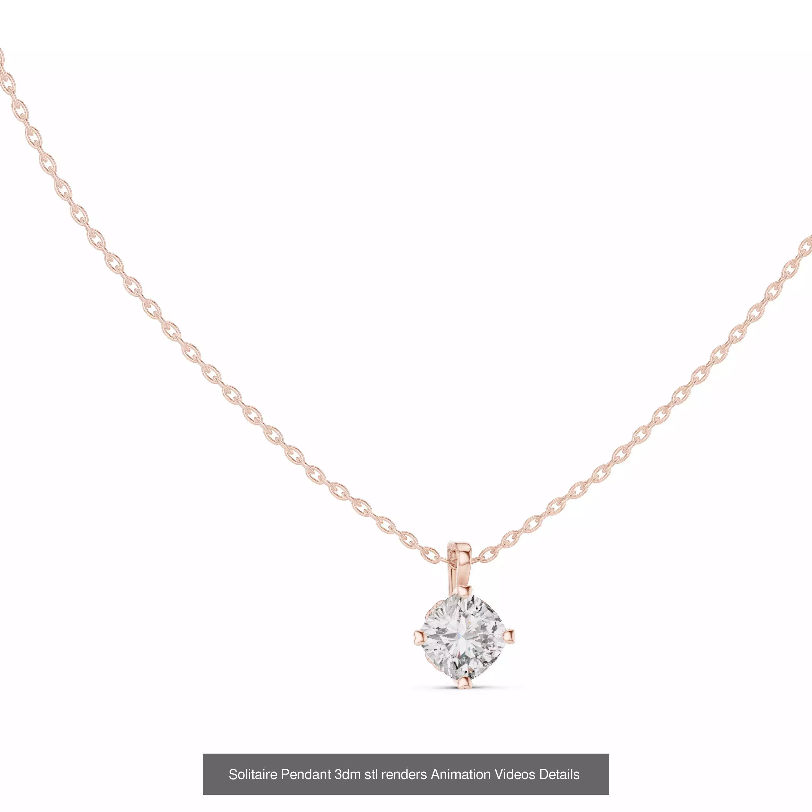 68 Solitaire Pendants 3dm stl renders 360 Animation Videos 3D Model Collection_3