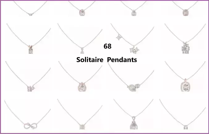 68 Solitaire Pendants 3dm stl renders 360 Animation Videos 3D Model Collection  68 Solitaire Pendants 3dm stl renders 360 Animation Videos 3D Model Collection