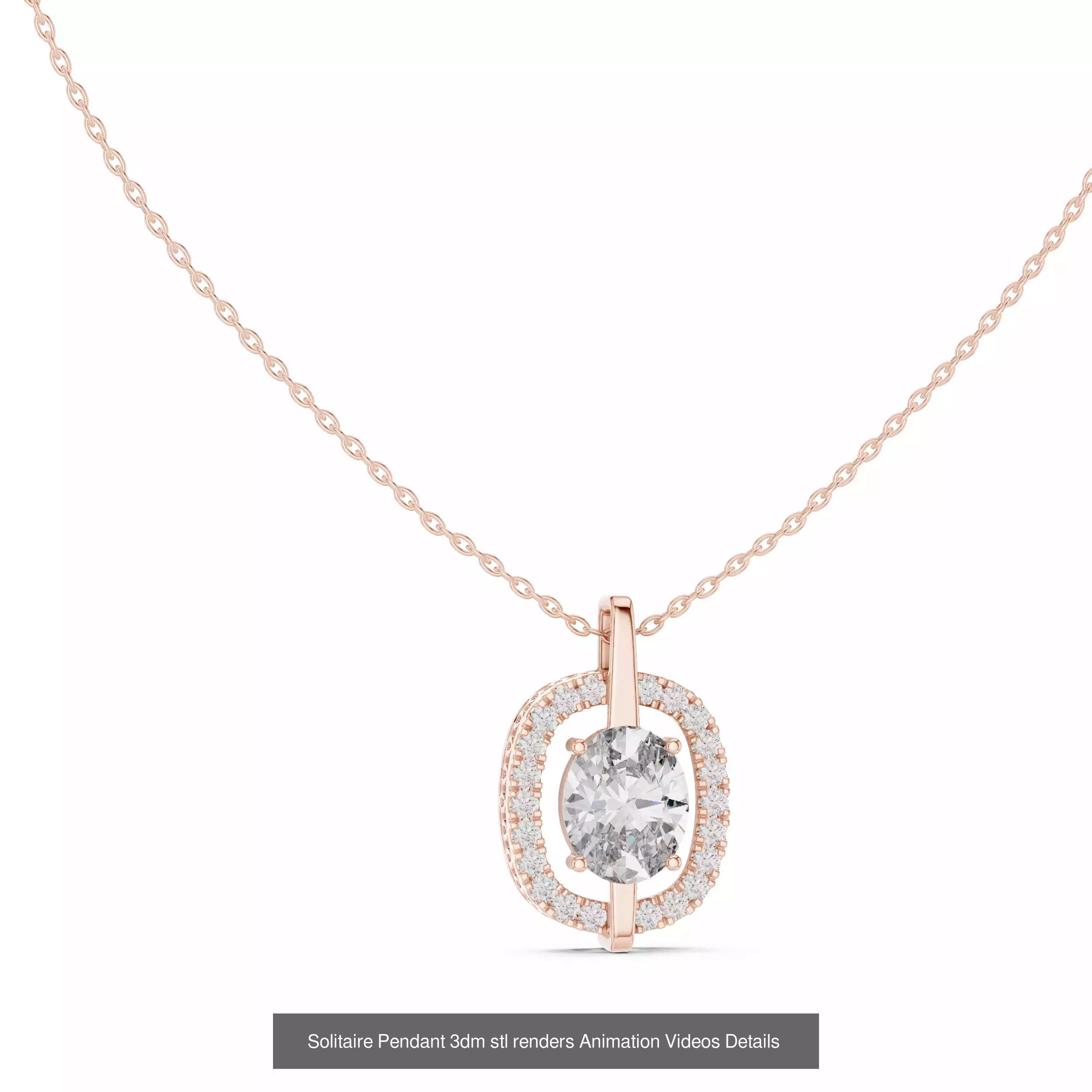 68 Solitaire Pendants 3dm stl renders 360 Animation Videos 3D Model Collection_39