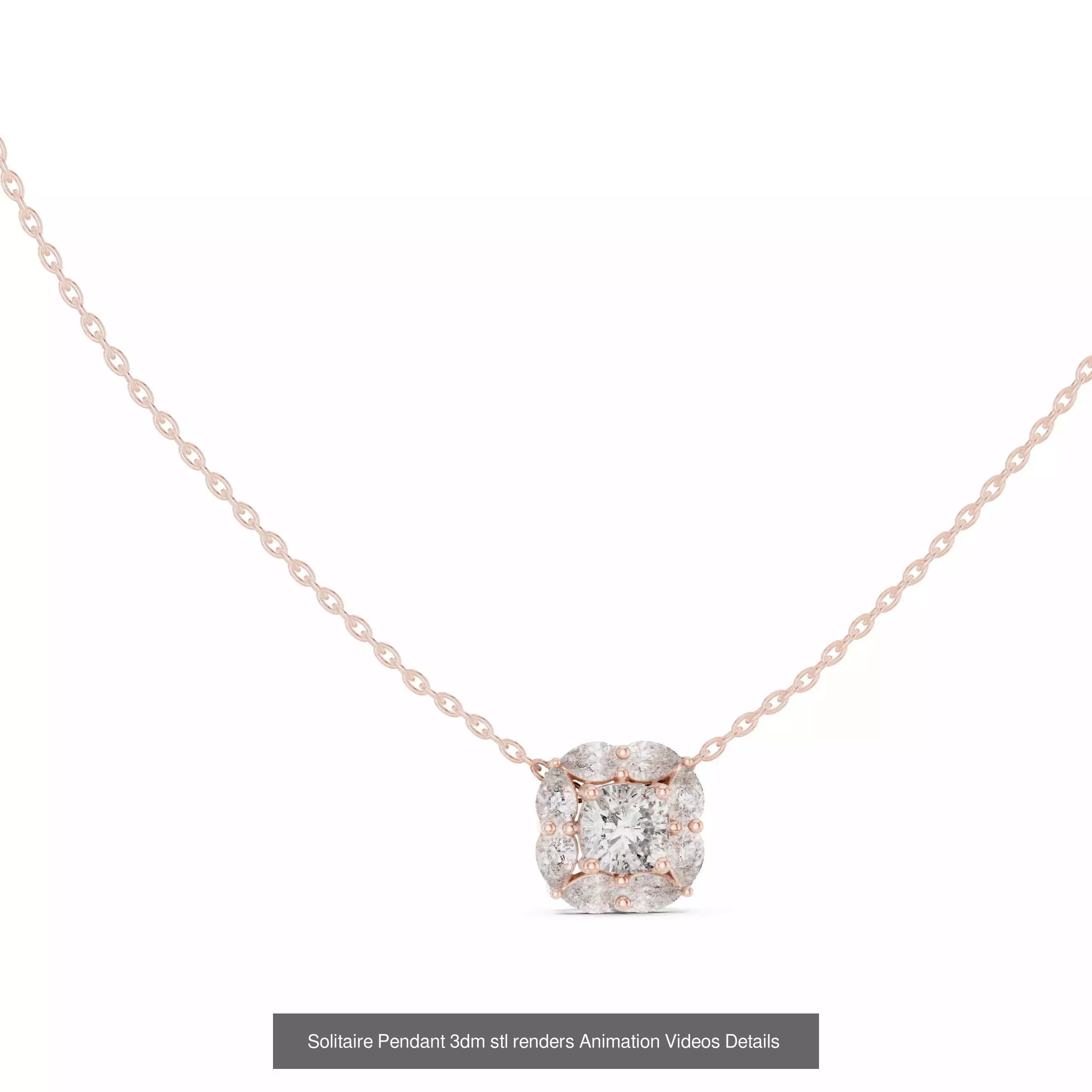 68 Solitaire Pendants 3dm stl renders 360 Animation Videos 3D Model Collection_46