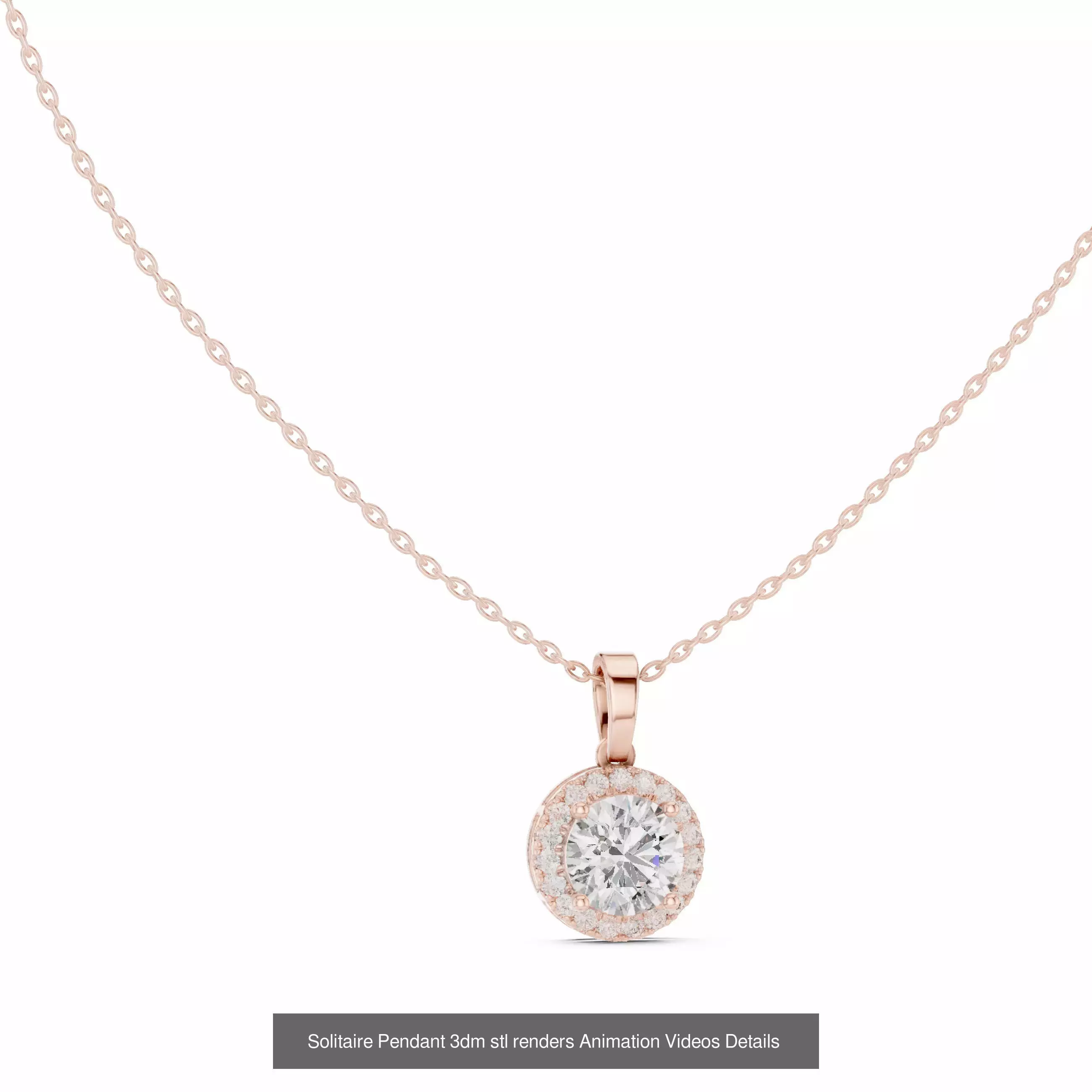 68 Solitaire Pendants 3dm stl renders 360 Animation Videos 3D Model Collection_44