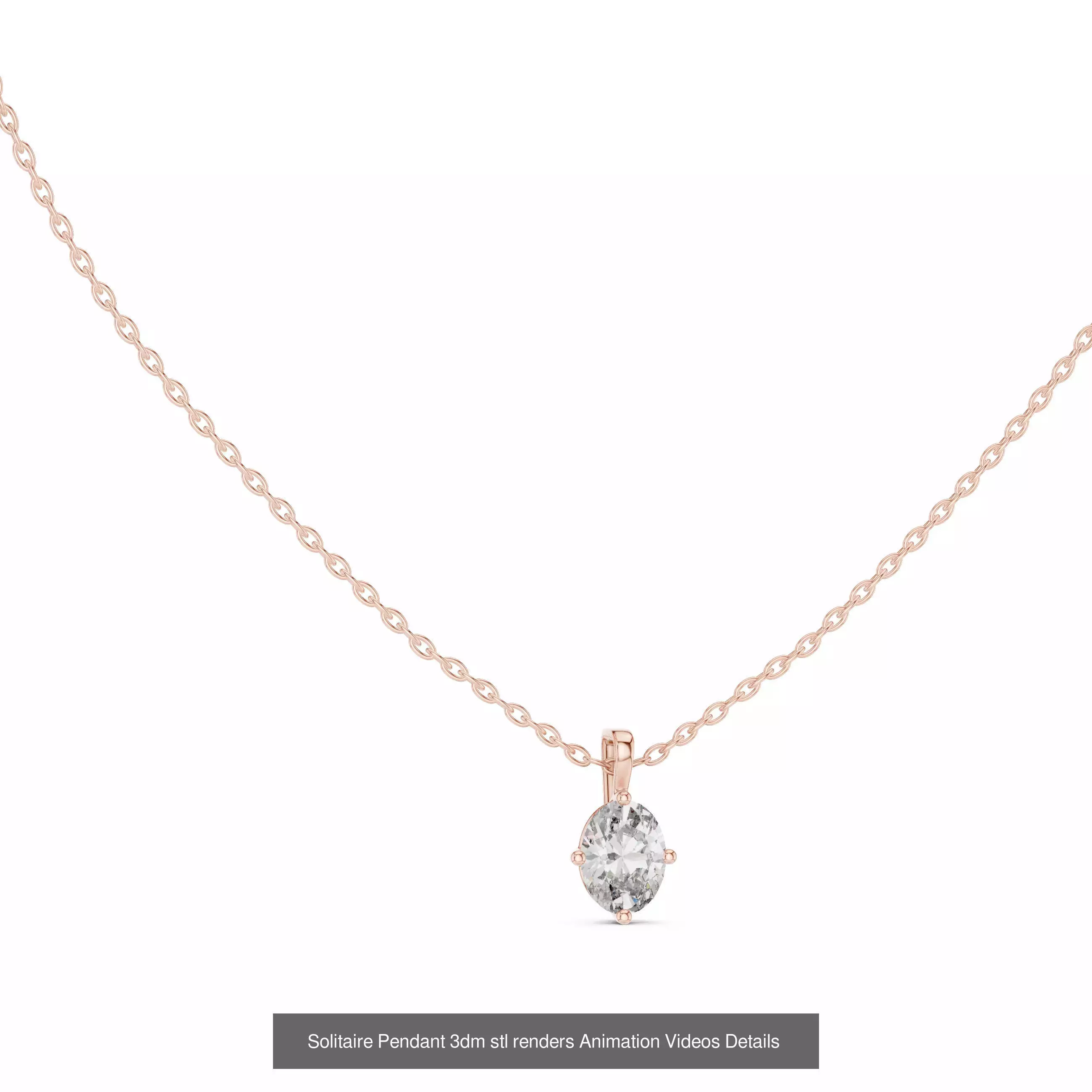 68 Solitaire Pendants 3dm stl renders 360 Animation Videos 3D Model Collection_15