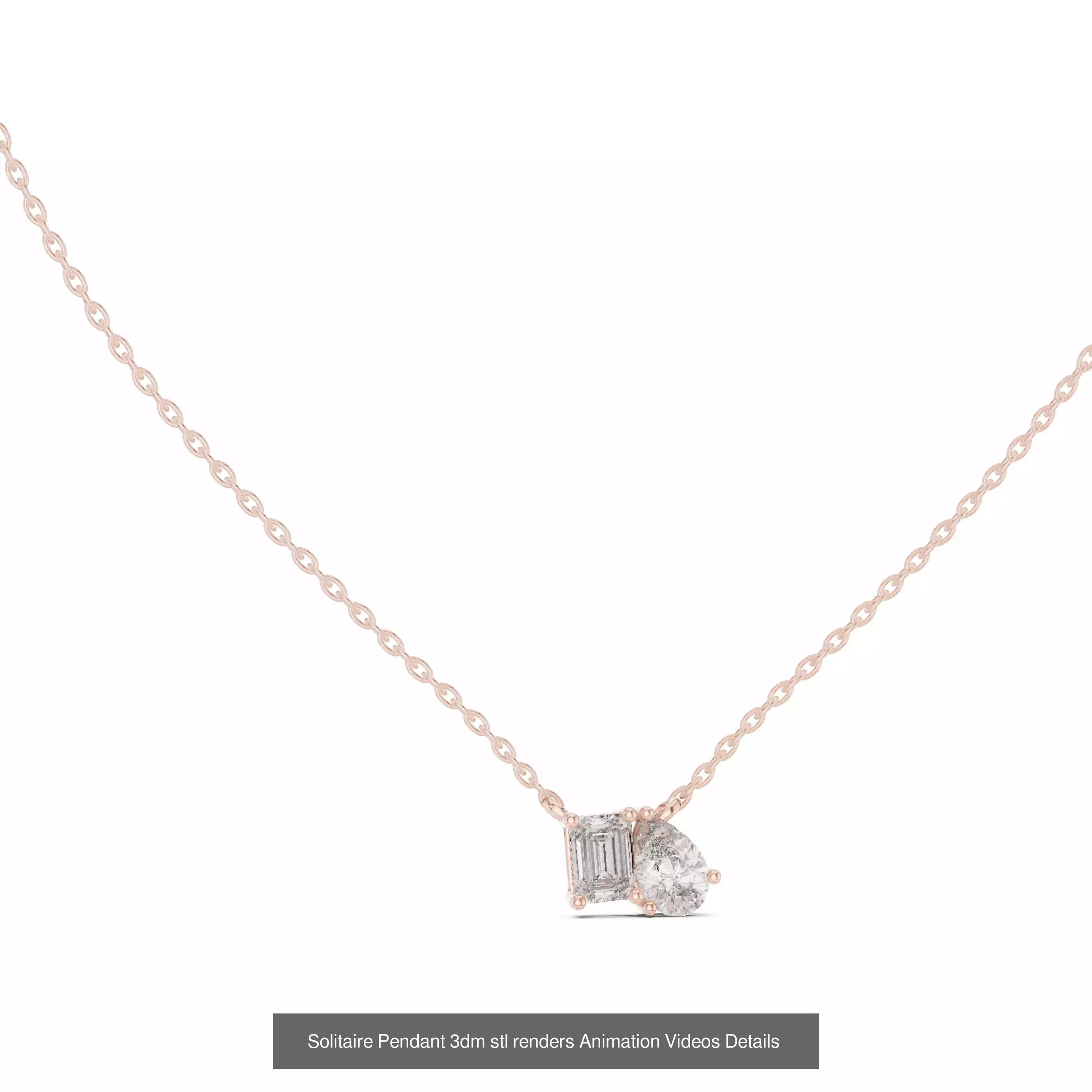 68 Solitaire Pendants 3dm stl renders 360 Animation Videos 3D Model Collection_45
