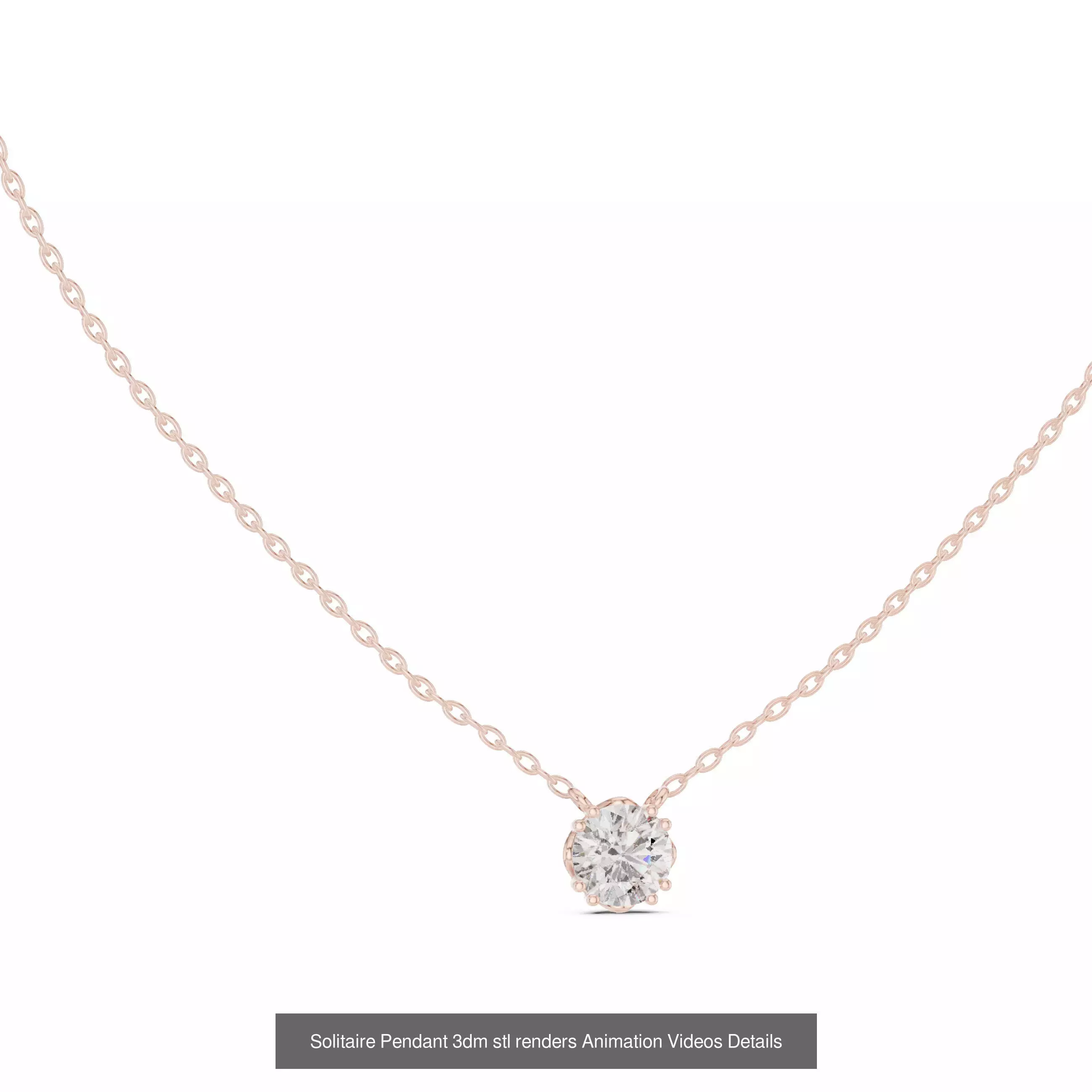 68 Solitaire Pendants 3dm stl renders 360 Animation Videos 3D Model Collection_26