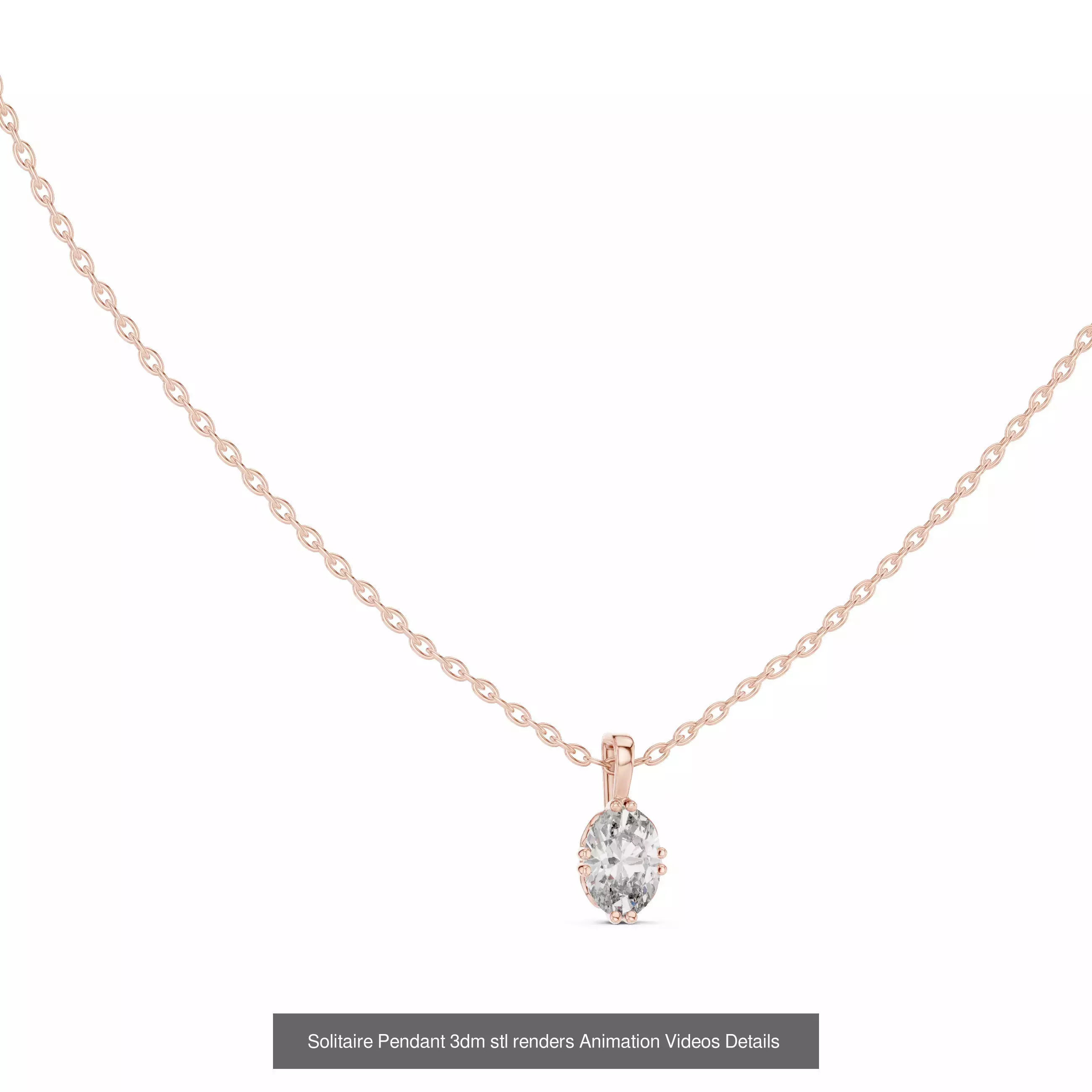 68 Solitaire Pendants 3dm stl renders 360 Animation Videos 3D Model Collection_8
