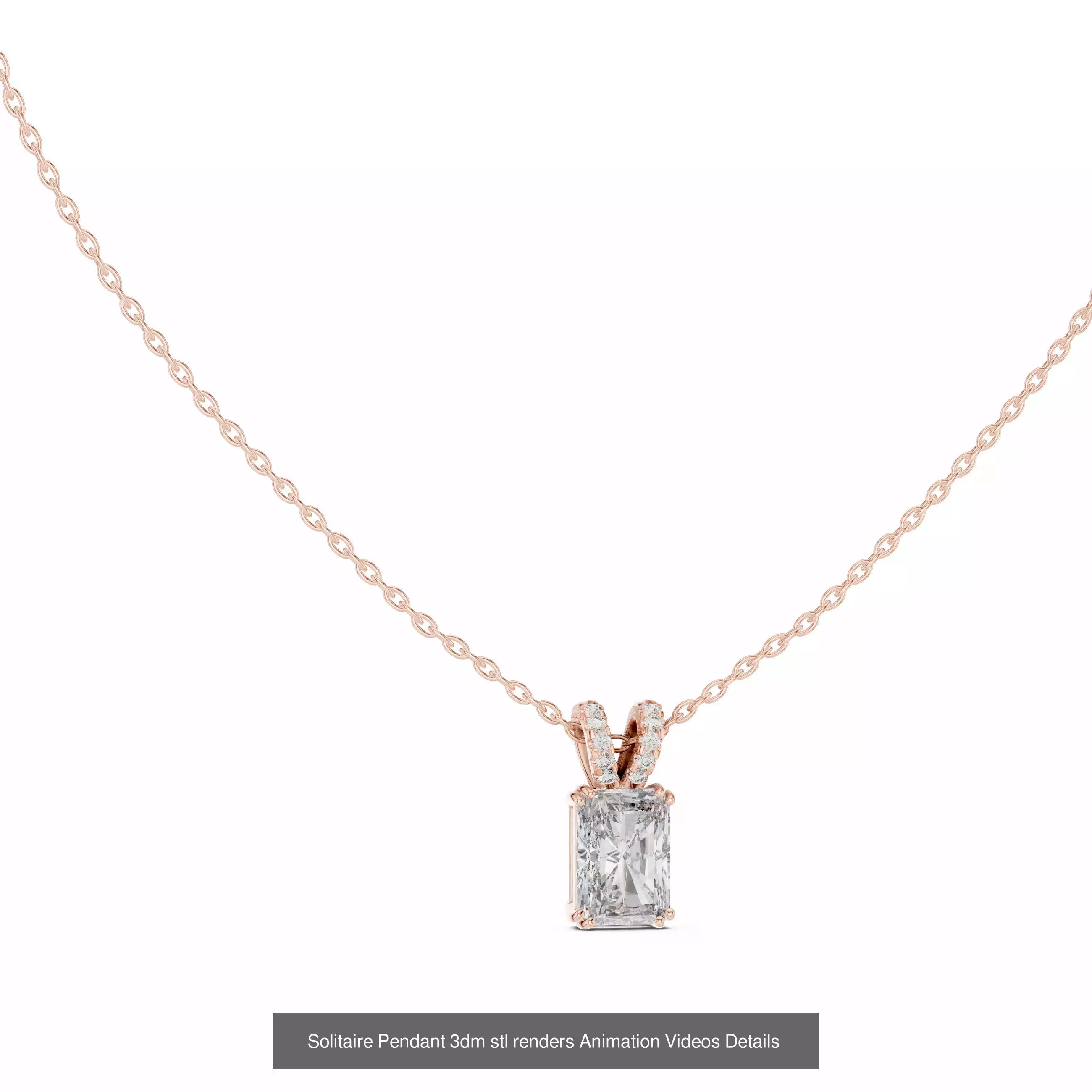 68 Solitaire Pendants 3dm stl renders 360 Animation Videos 3D Model Collection_32