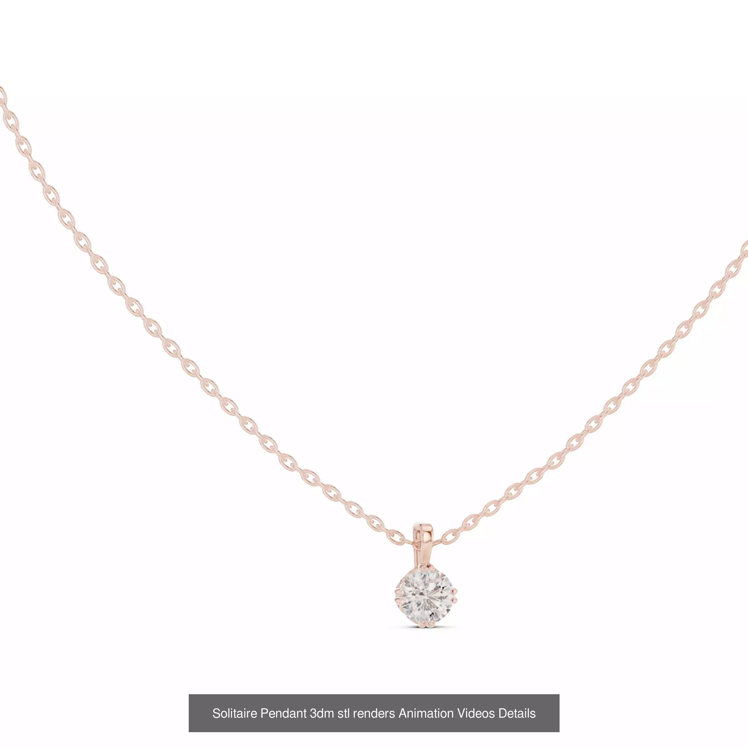 68 Solitaire Pendants 3dm stl renders 360 Animation Videos 3D Model Collection_23