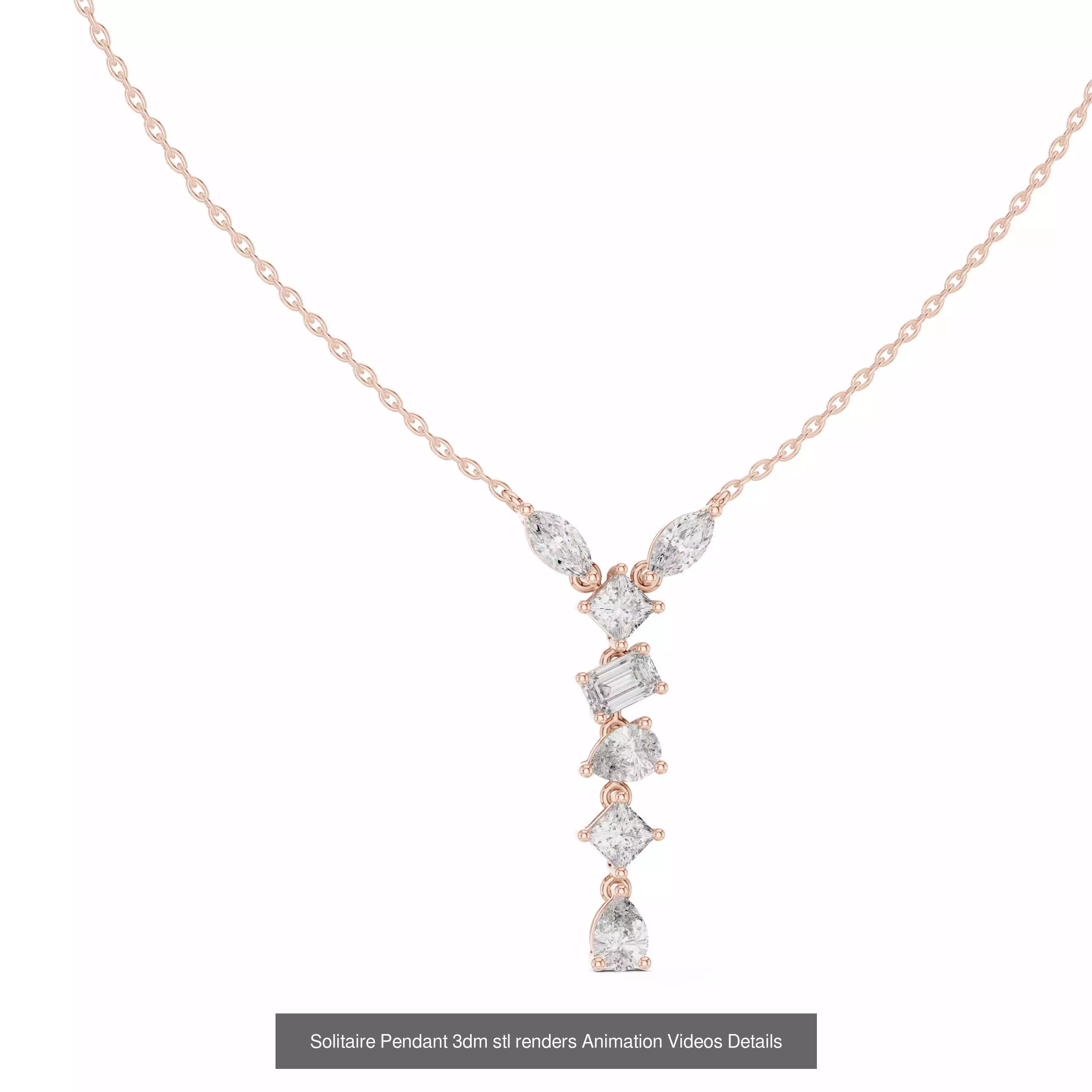 68 Solitaire Pendants 3dm stl renders 360 Animation Videos 3D Model Collection_60