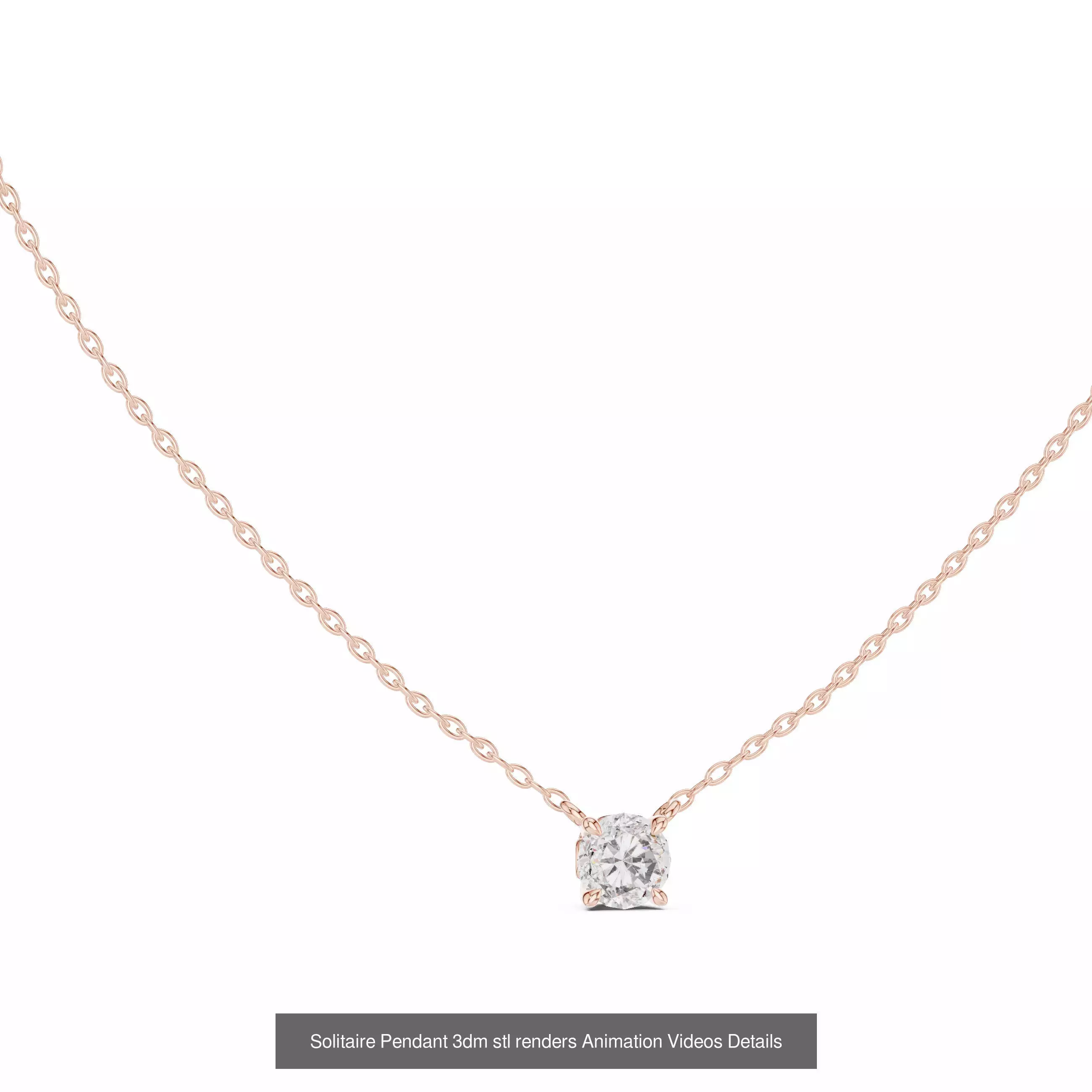 68 Solitaire Pendants 3dm stl renders 360 Animation Videos 3D Model Collection_17