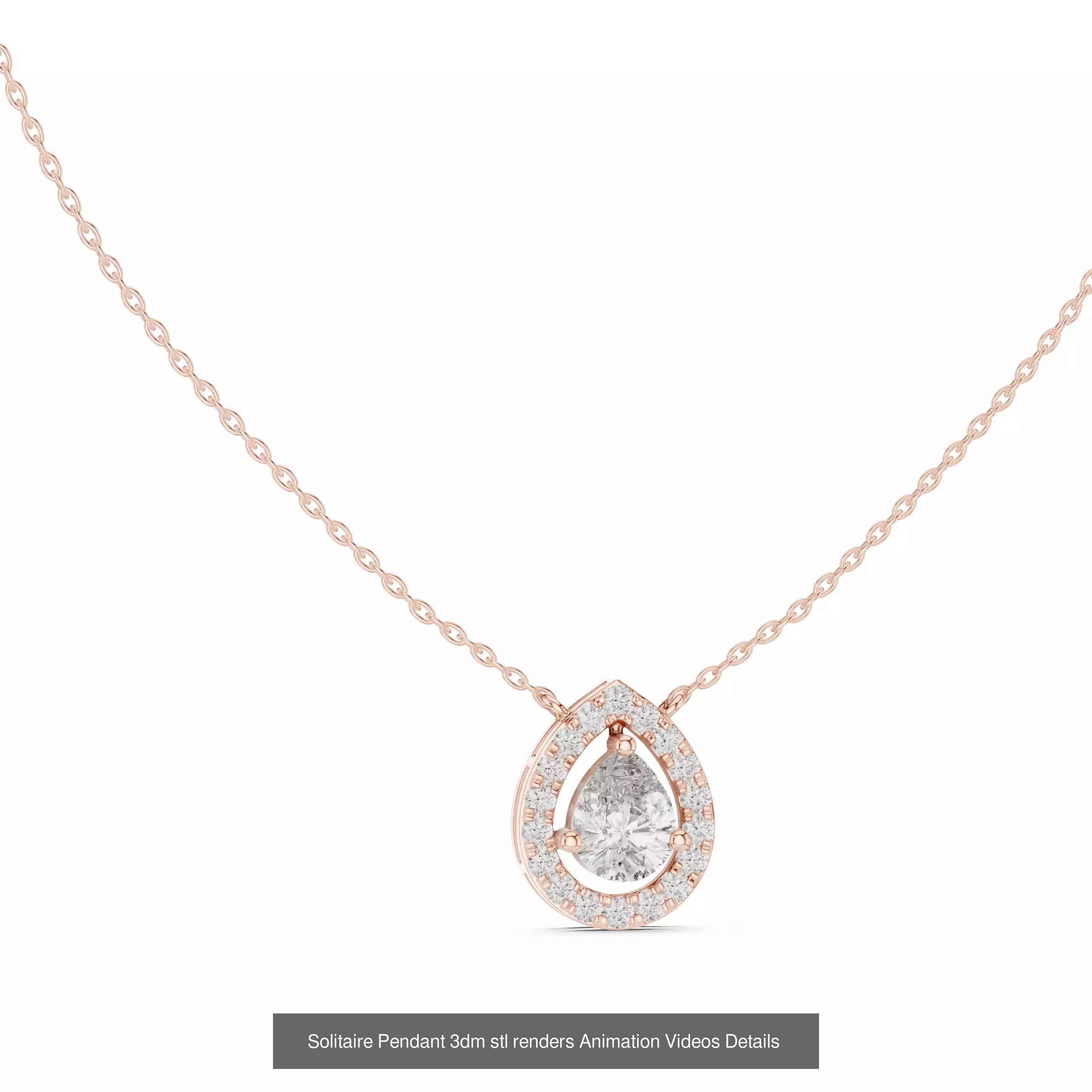 68 Solitaire Pendants 3dm stl renders 360 Animation Videos 3D Model Collection_37