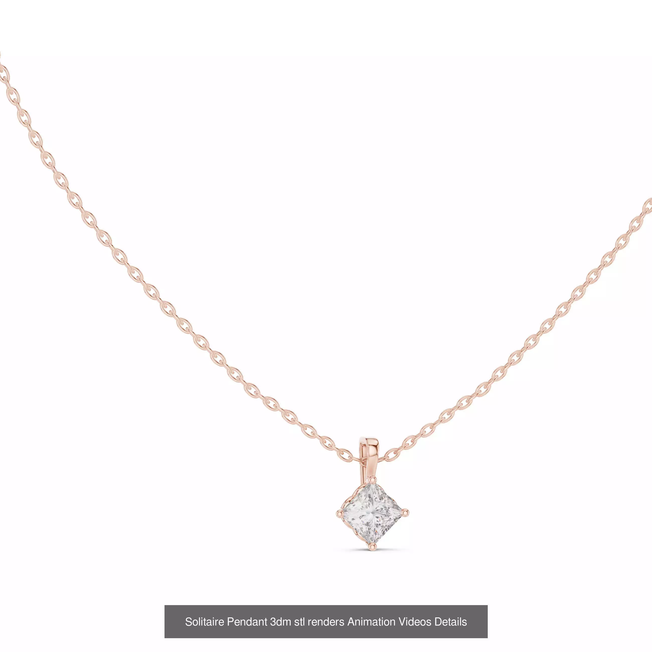 68 Solitaire Pendants 3dm stl renders 360 Animation Videos 3D Model Collection_11