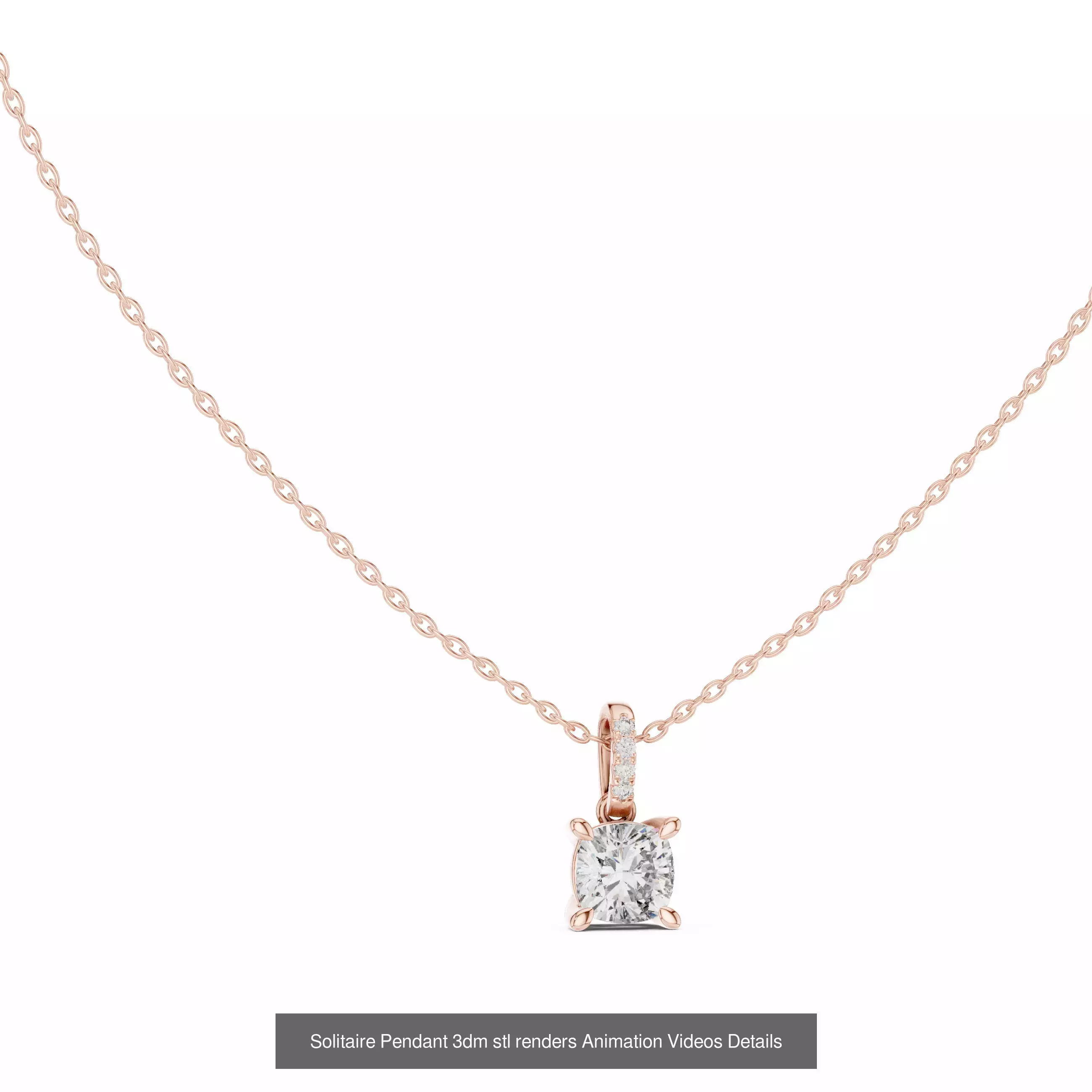 68 Solitaire Pendants 3dm stl renders 360 Animation Videos 3D Model Collection_59