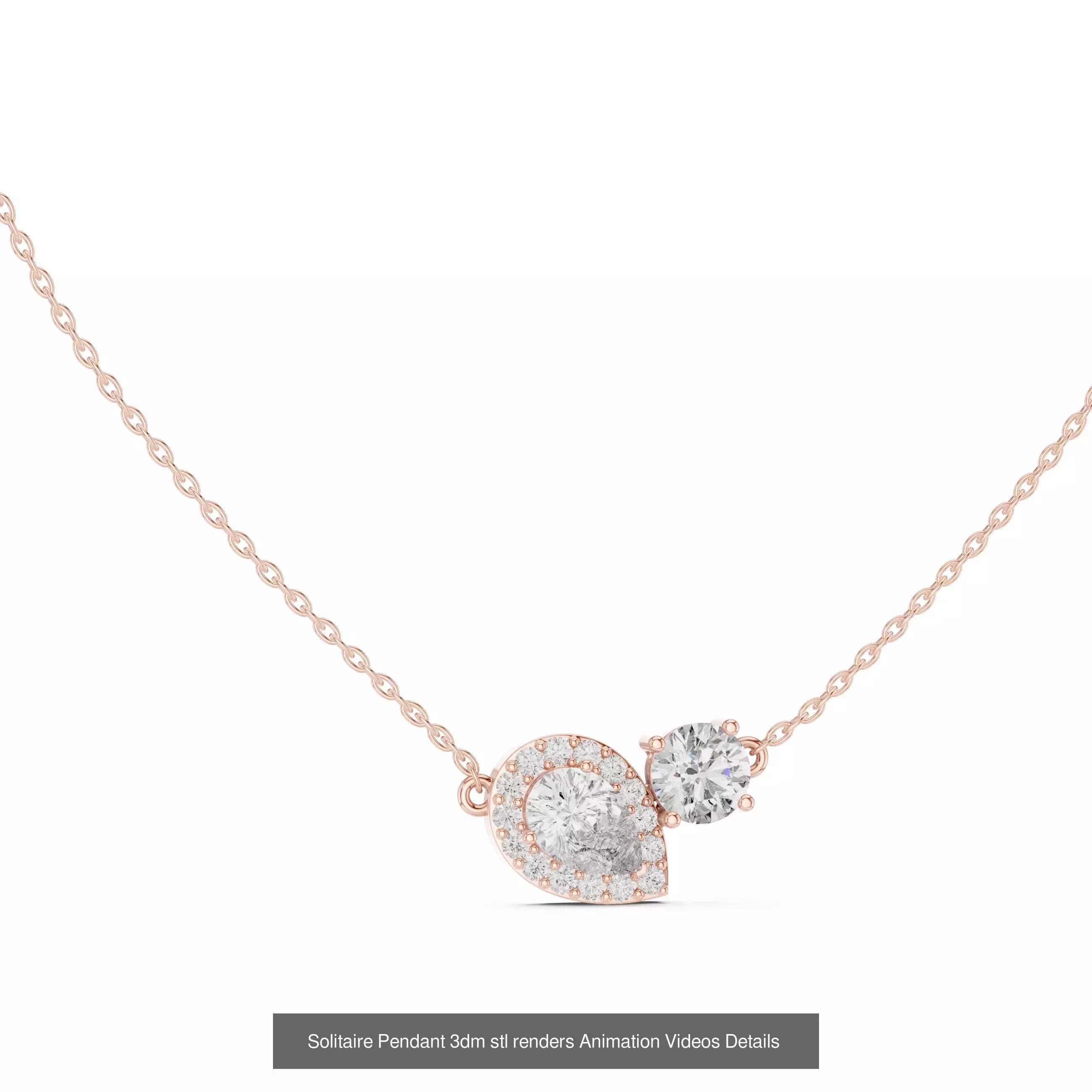68 Solitaire Pendants 3dm stl renders 360 Animation Videos 3D Model Collection_38