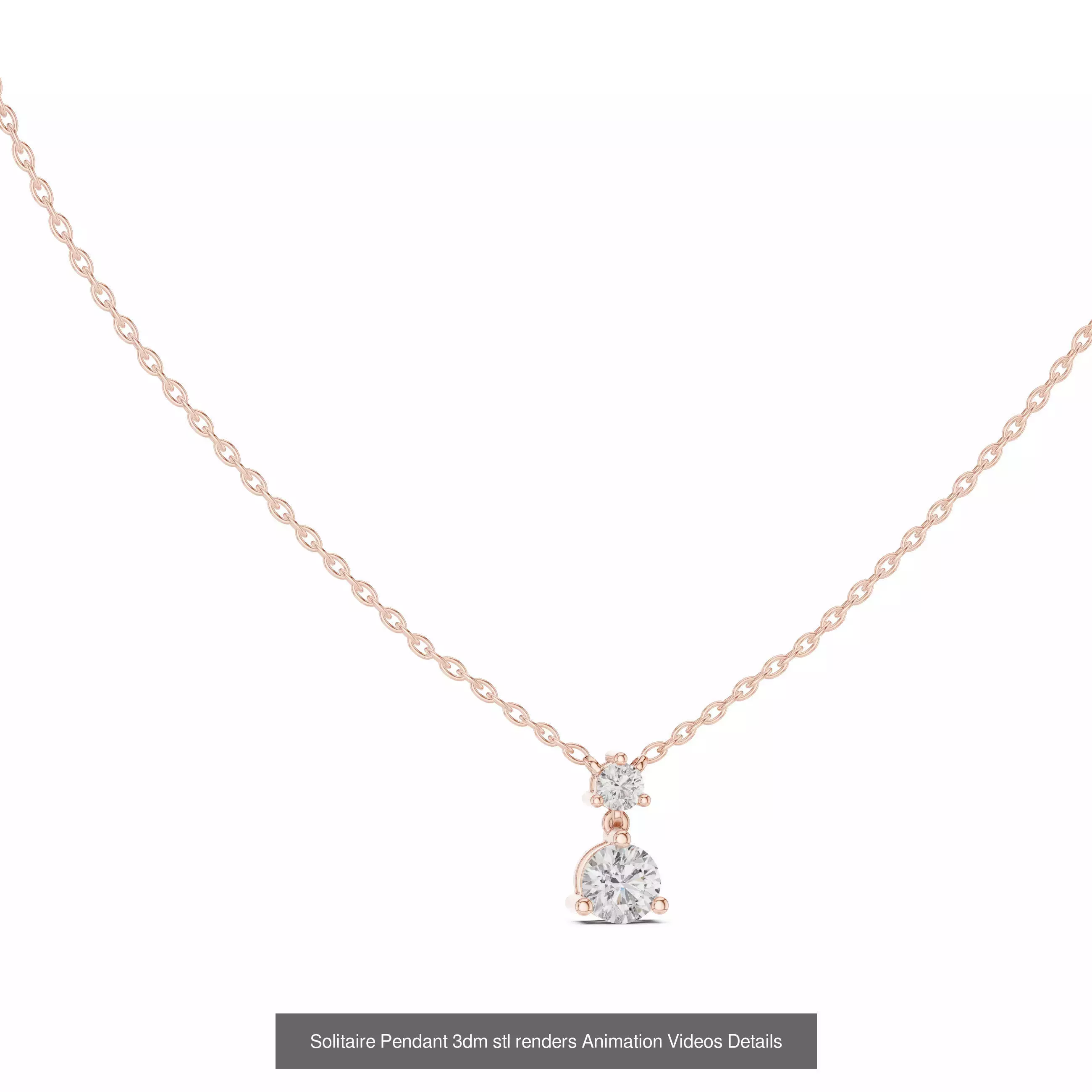 68 Solitaire Pendants 3dm stl renders 360 Animation Videos 3D Model Collection_33